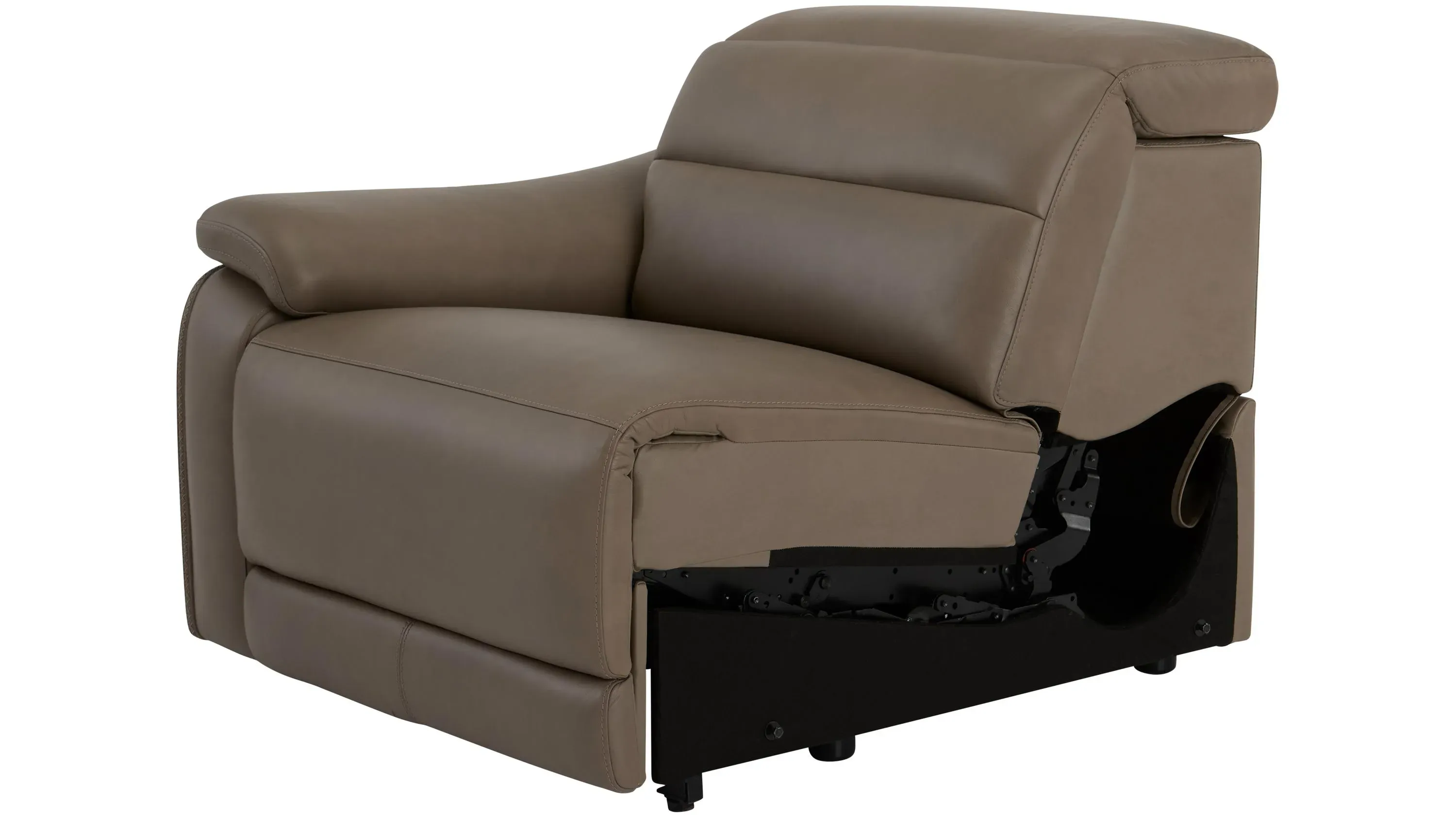 Tucker Left Arm Facing Triple Power Leather Recliner | Raymour