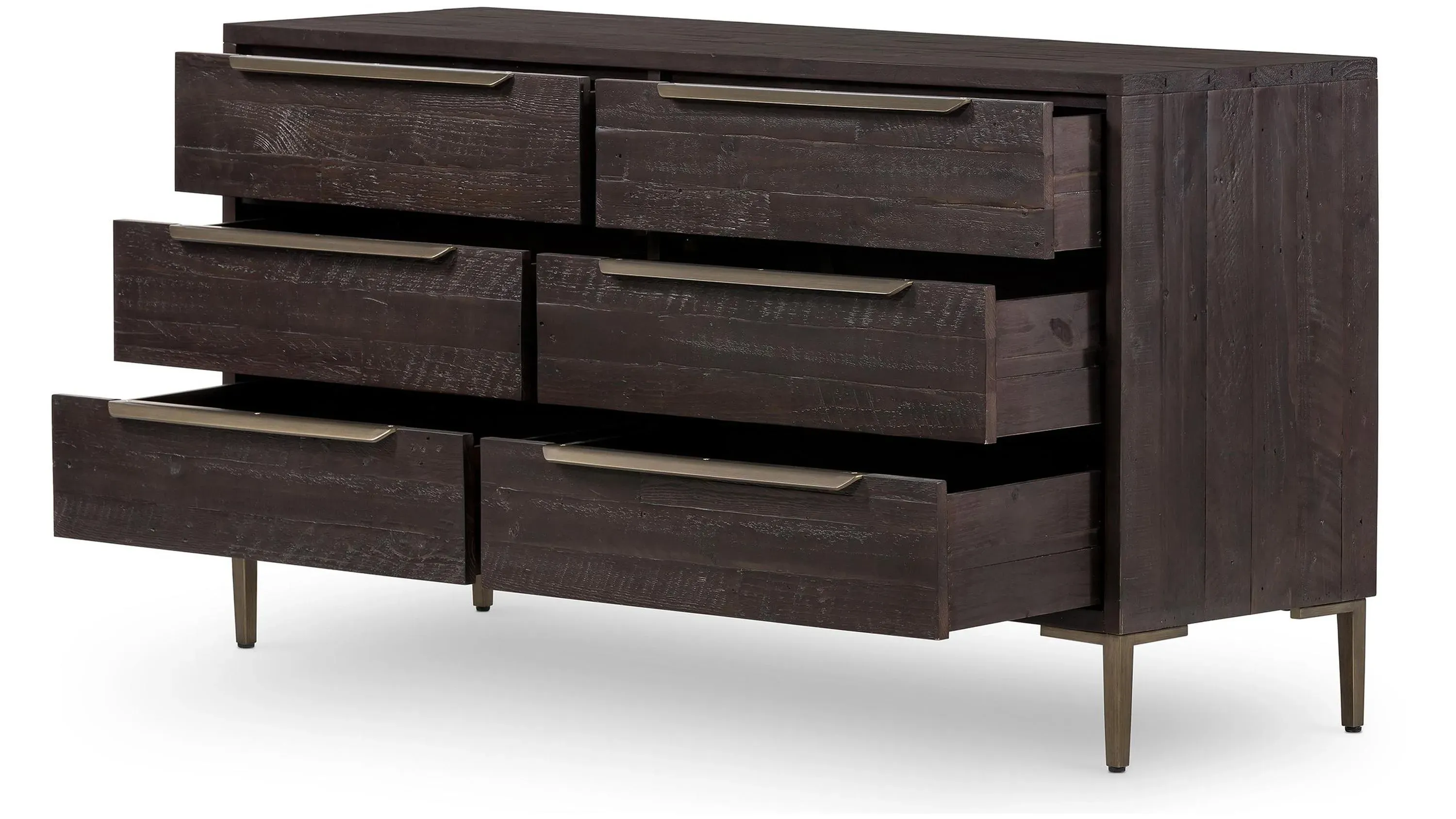 brown boots blue dress River 6-Drawer Solid Wood Walnut Dresser | Elegant Rounded Bedroom  Furniture | Haus Modern main image 0