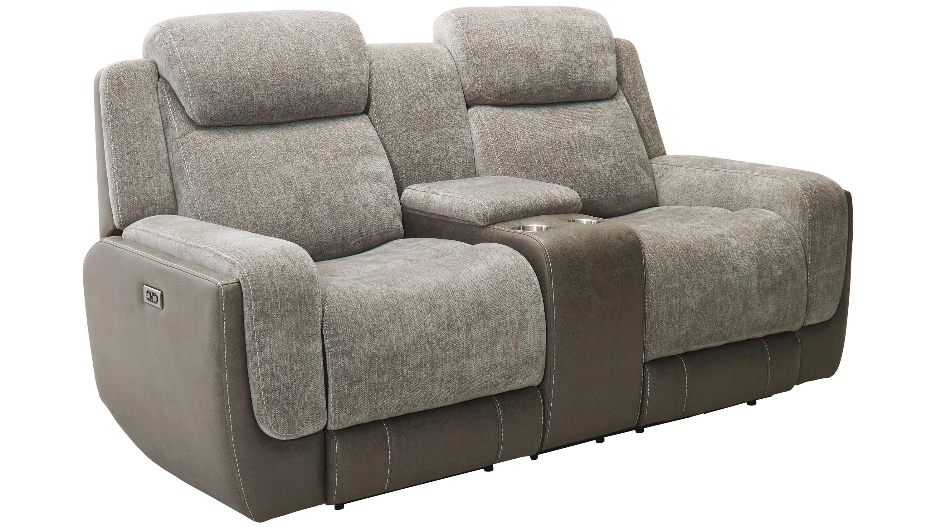 Novah Zero Gravity Power Console Loveseat w/ Power Headrest