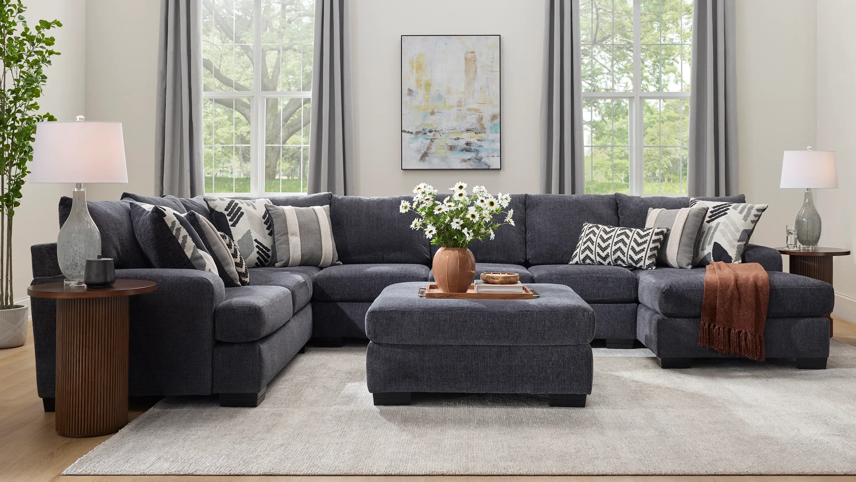 Cooper 5-pc. Sectional w/ Cocktail Ottoman | Raymour & Flanigan