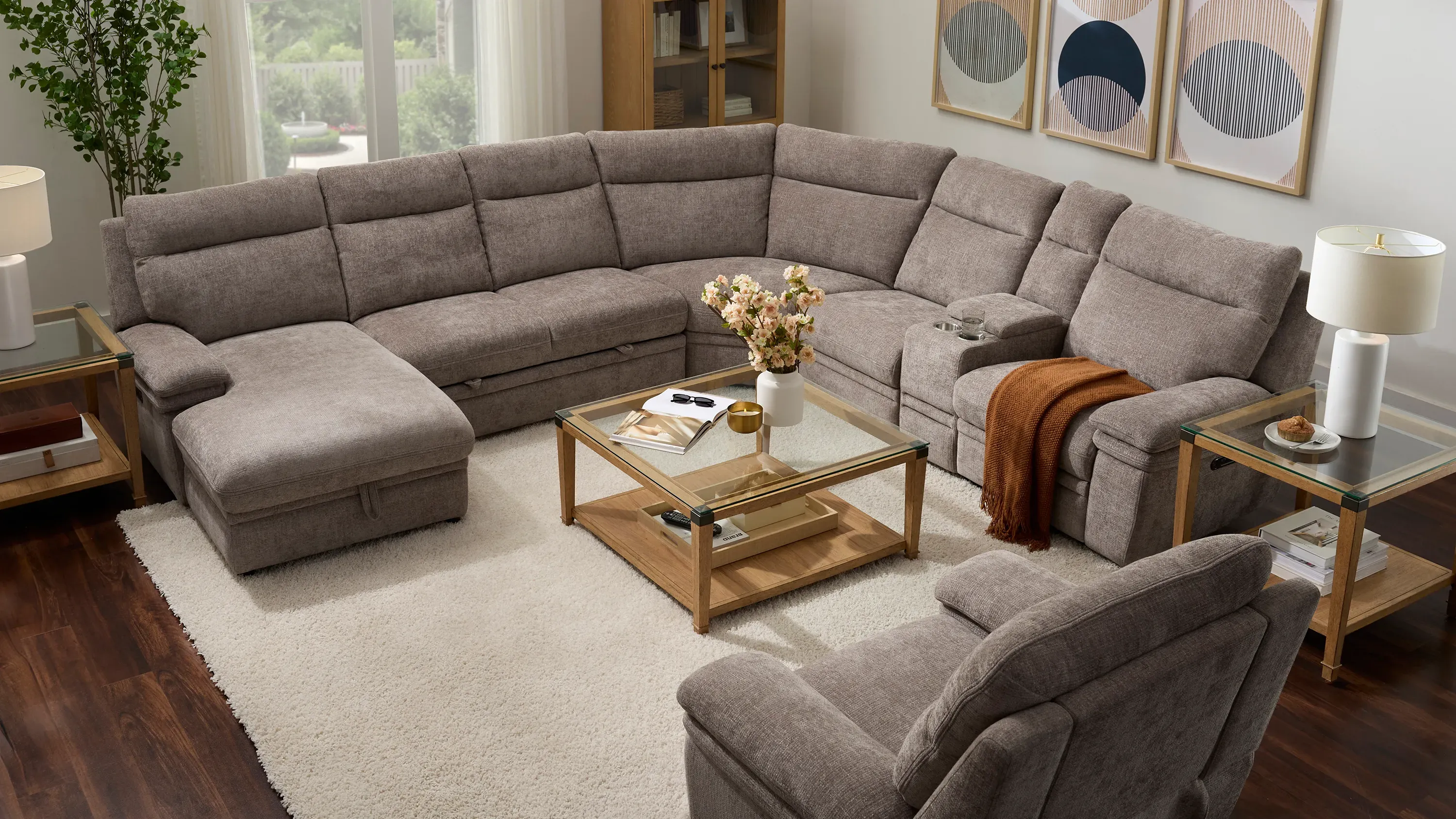 Enbridge Armless Loveseat w/Pop Up Sleeper | Raymour & Flanigan