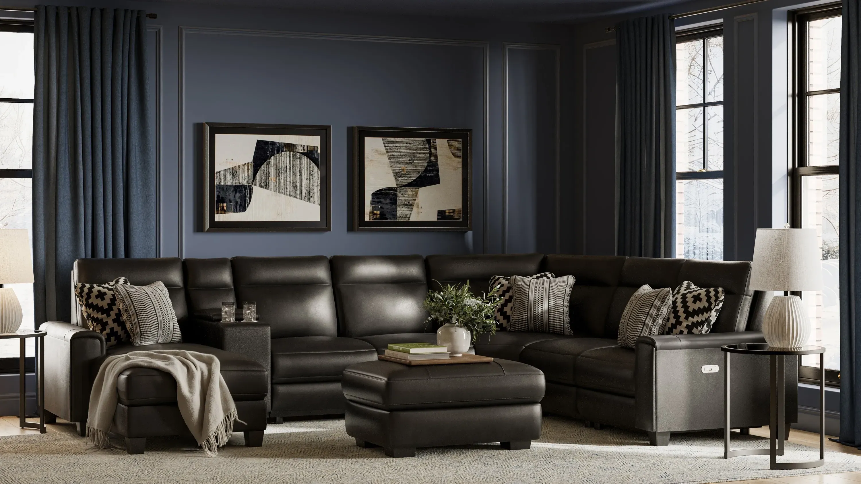 Ace Left Arm Facing Power Chaise | Raymour & Flanigan