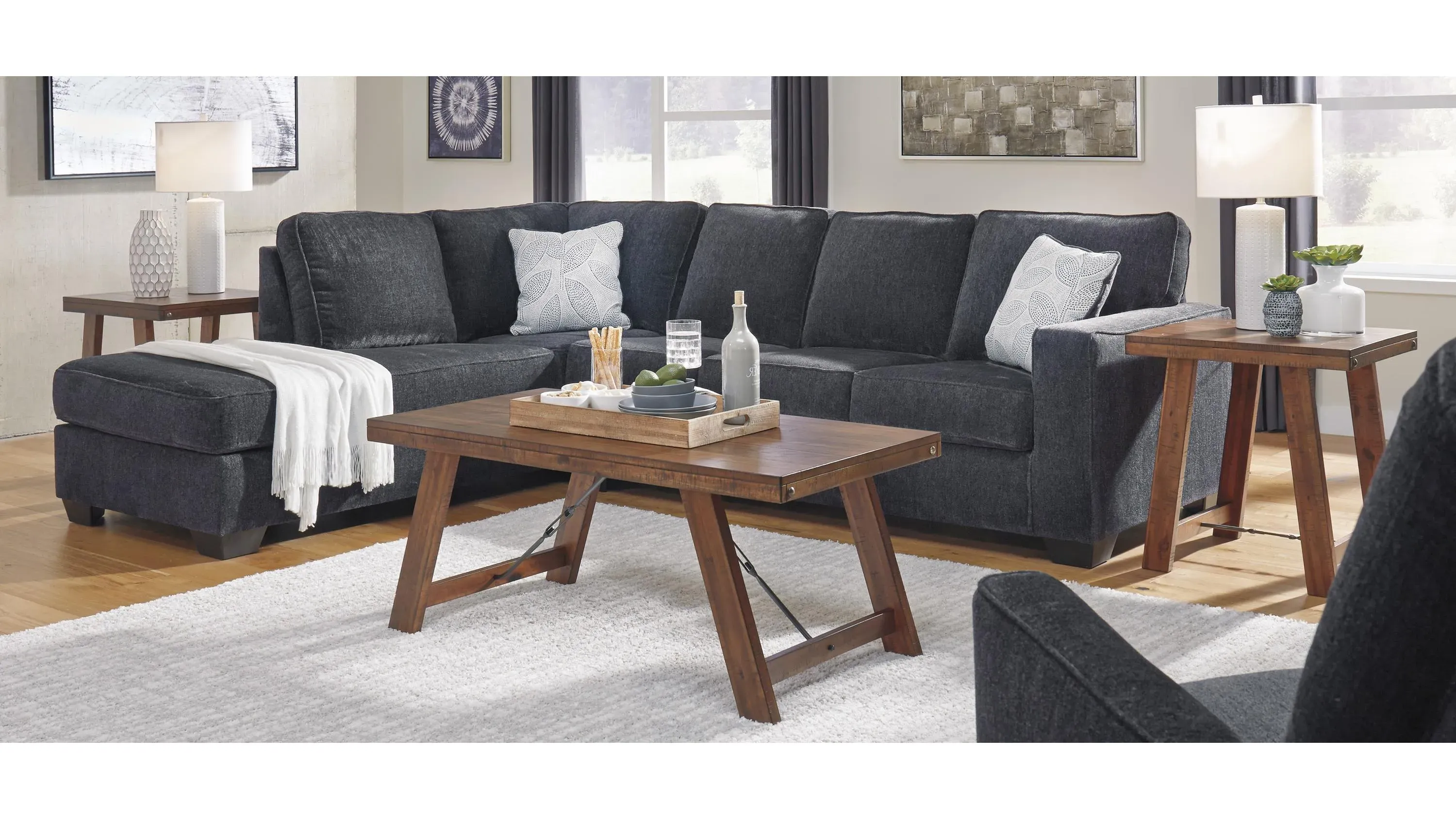 Adelson Right Arm Facing Chenille Sofa | Raymour & Flanigan