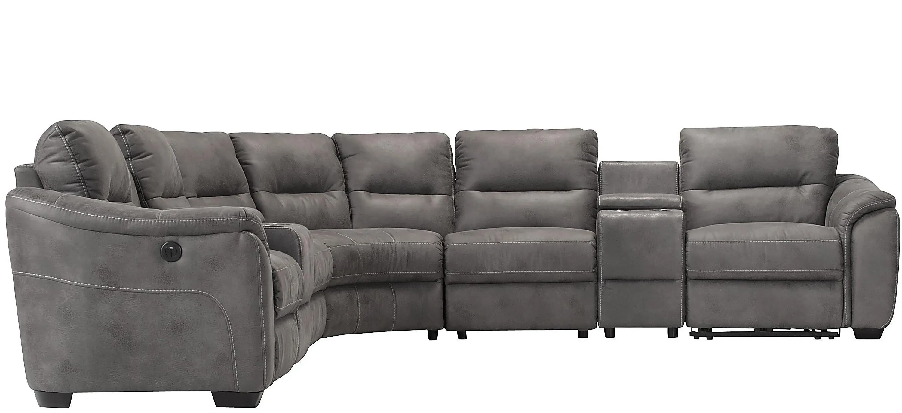 Rockland Microfiber 7-pc. Power Sectional