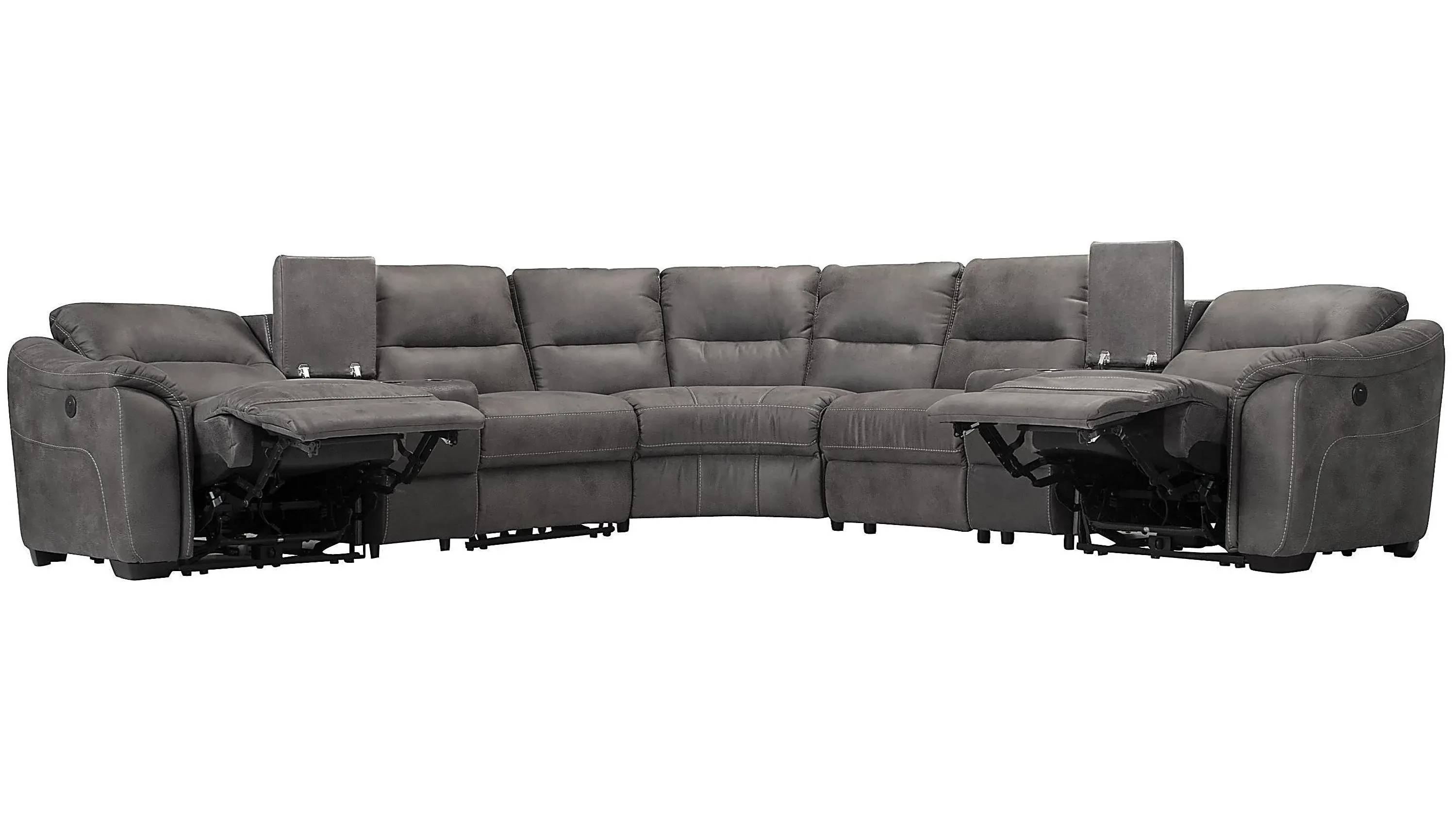 Rockland Microfiber 7-pc. Power Sectional