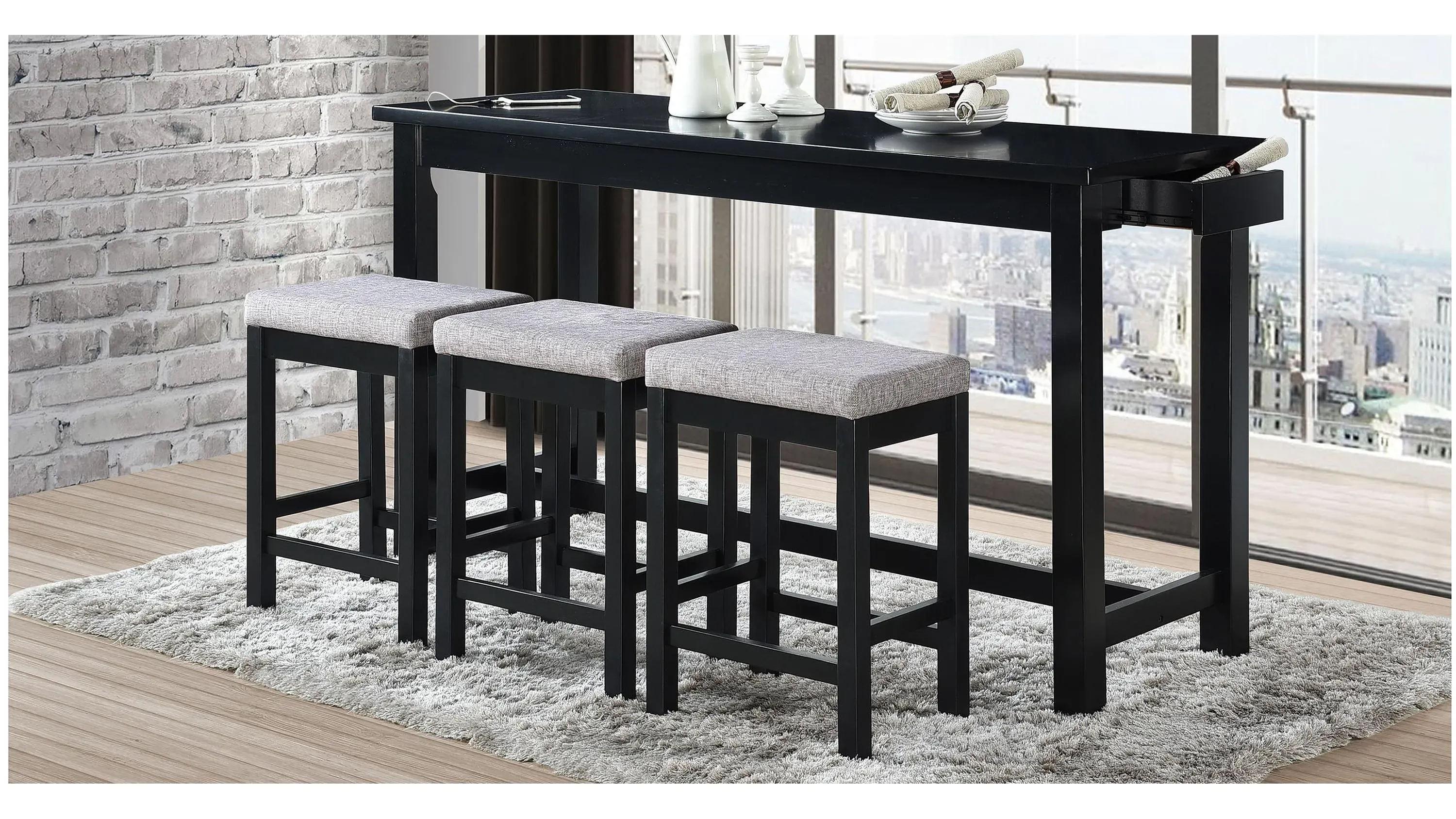 Holders 4-pc. Counter-Height Dining Set W/ Usb Port And Power Outlet