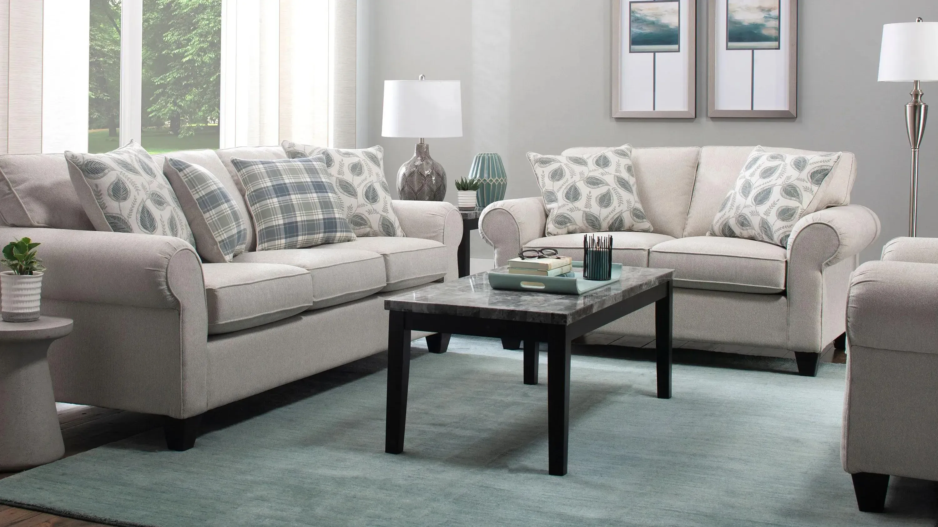 Saige 2 pc. Chenille Sofa and Loveseat Set Raymour Flanigan