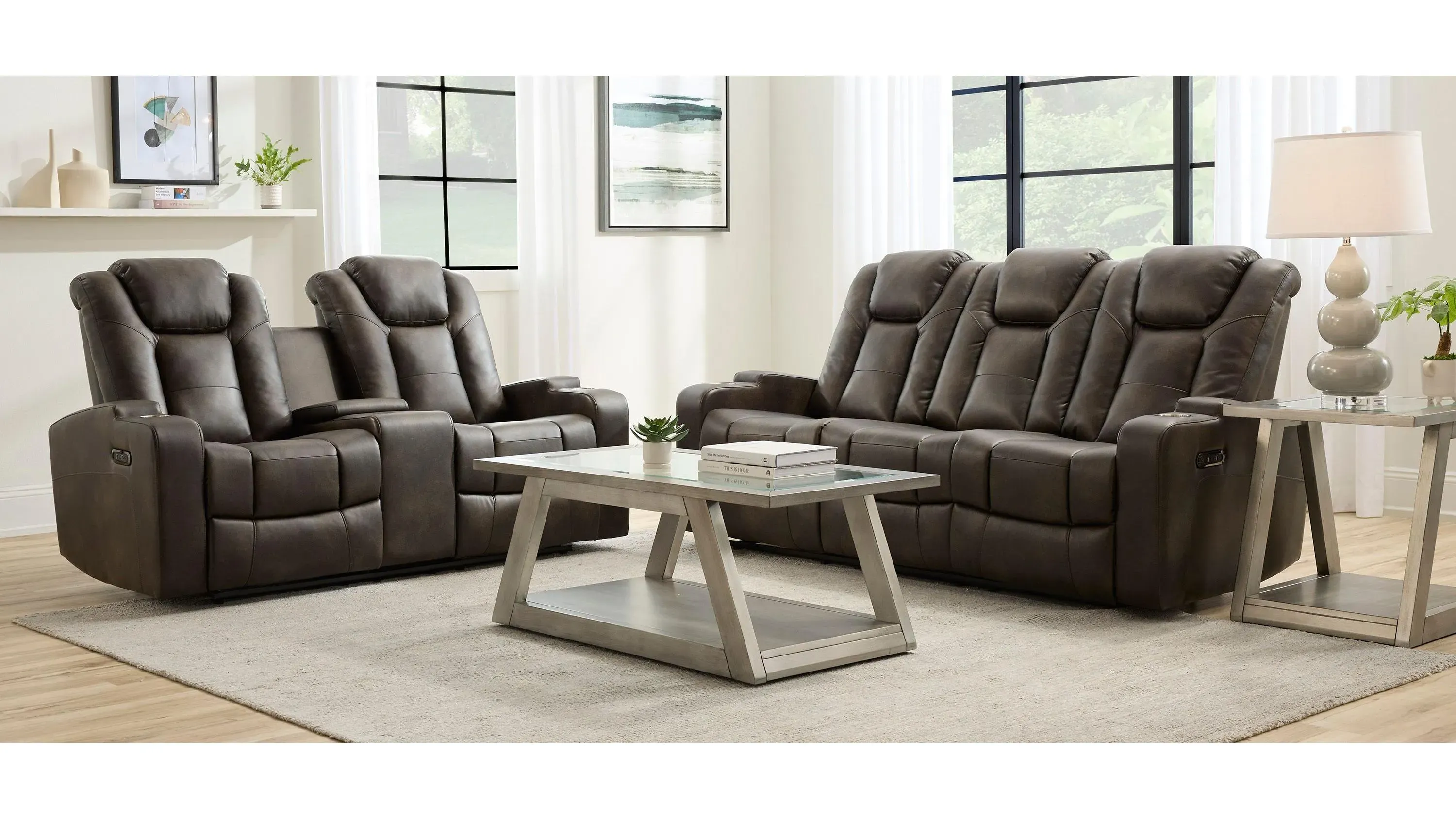 Matera Power Sofa With Drop-Down Table