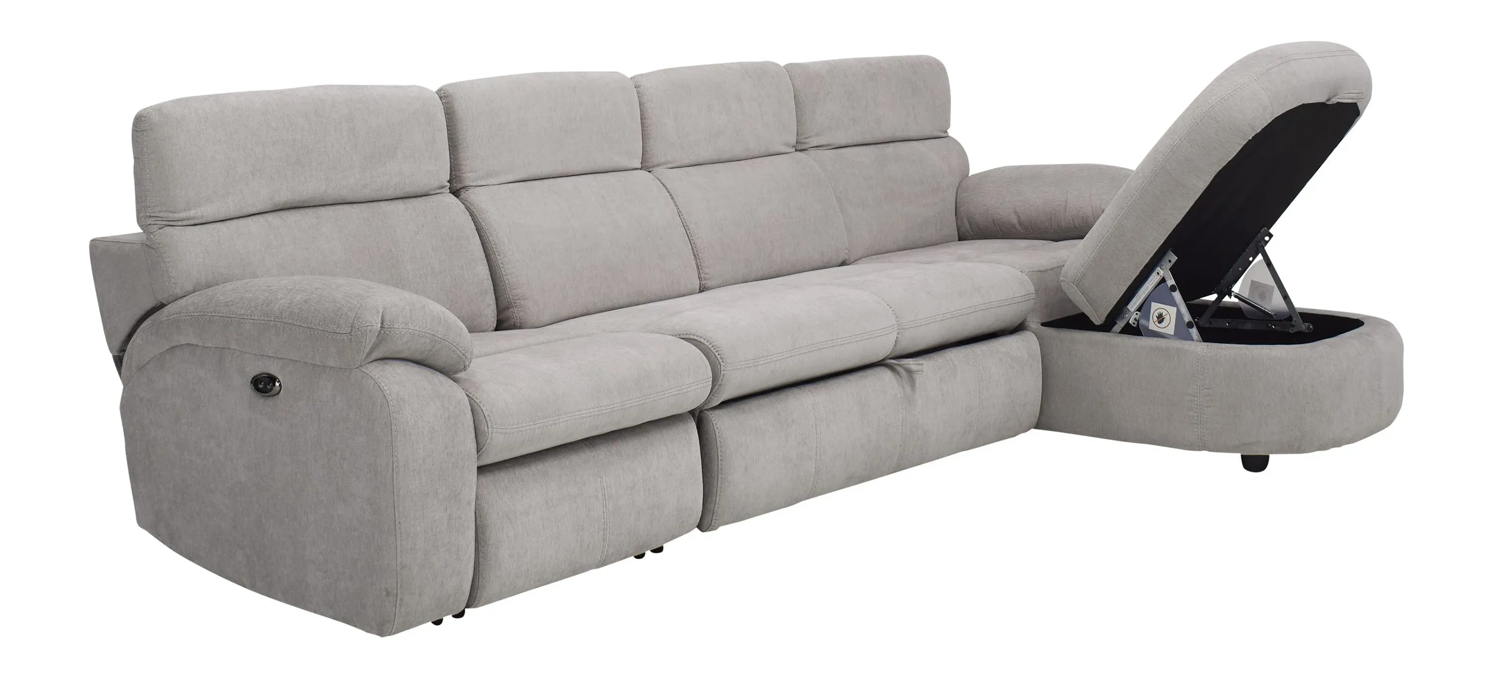 Enbright Microfiber 3-pc. Power-Reclining Sectional w/ Pop-Up Sleeper