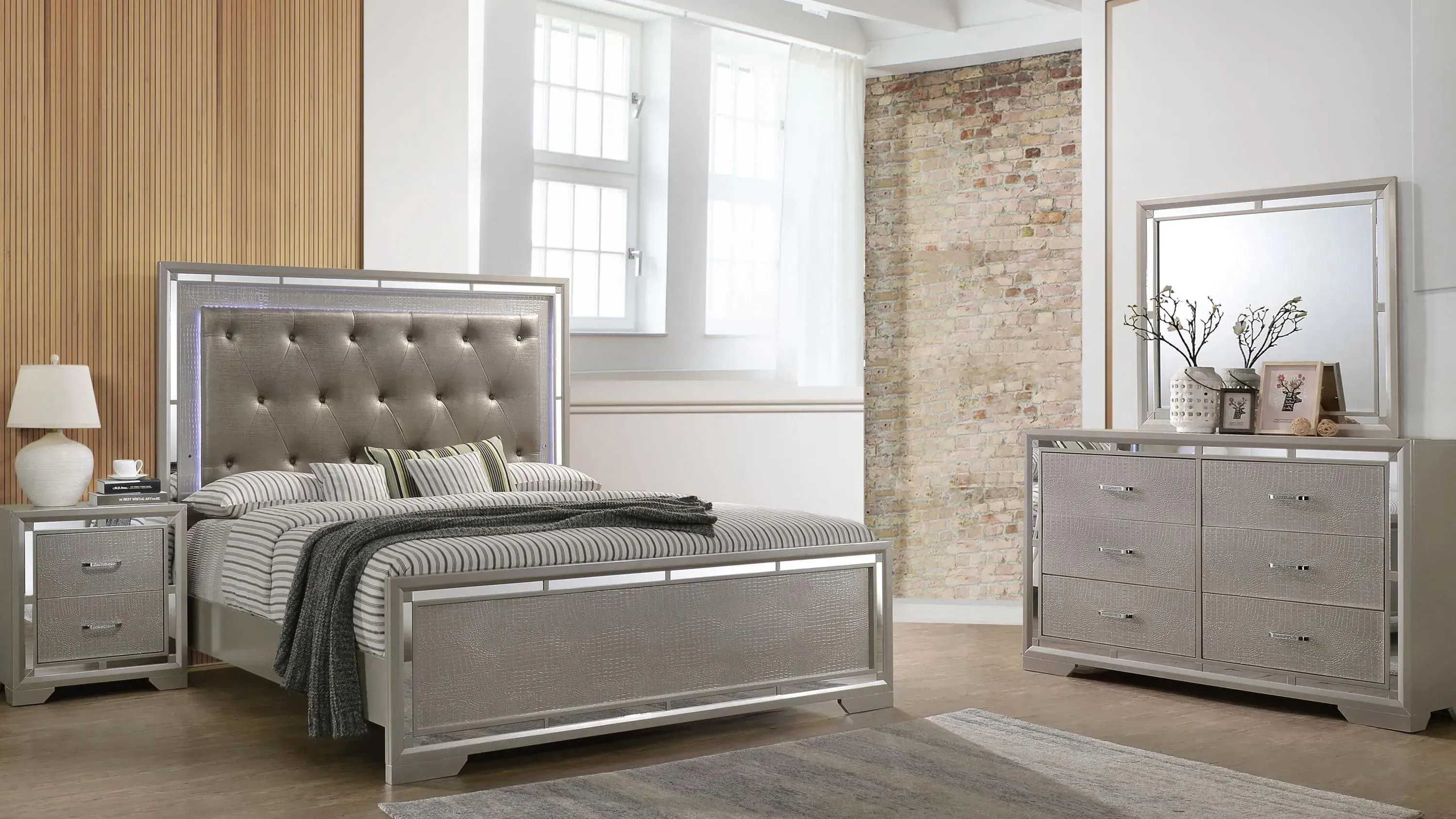 Alana 4-pc. Upholstered Bedroom Set | Raymour & Flanigan