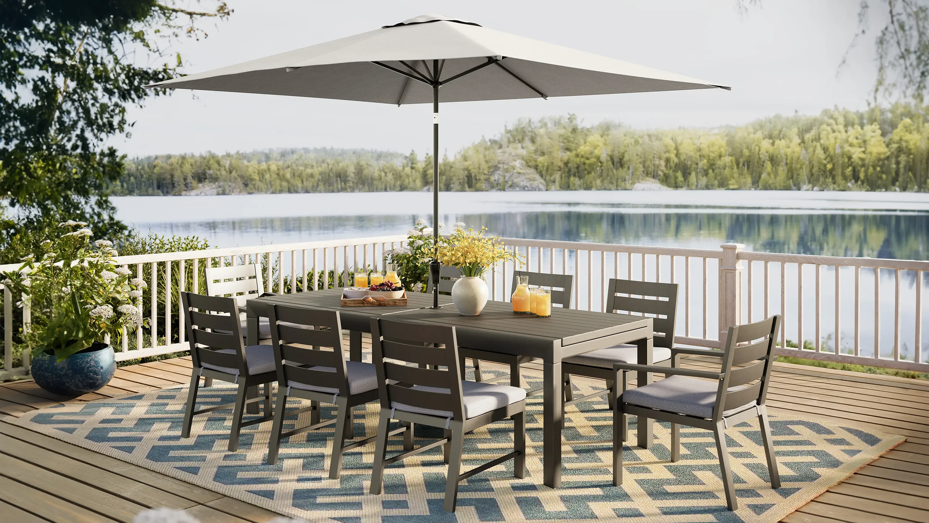 Marella 9-pc. Outdoor Dining Set | Raymour & Flanigan