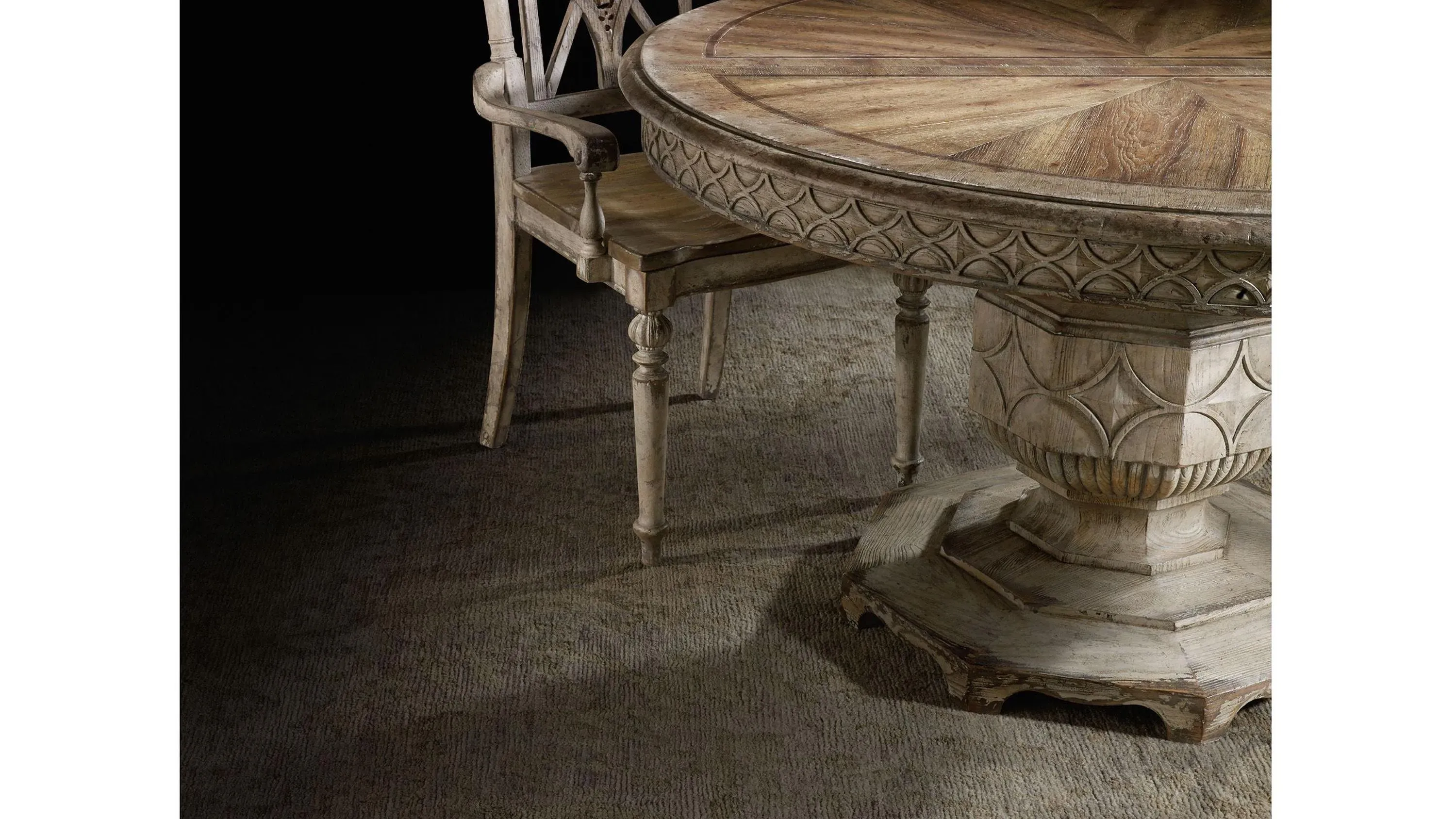 Chatelet Round Dining Table with Leaf | Raymour & Flanigan