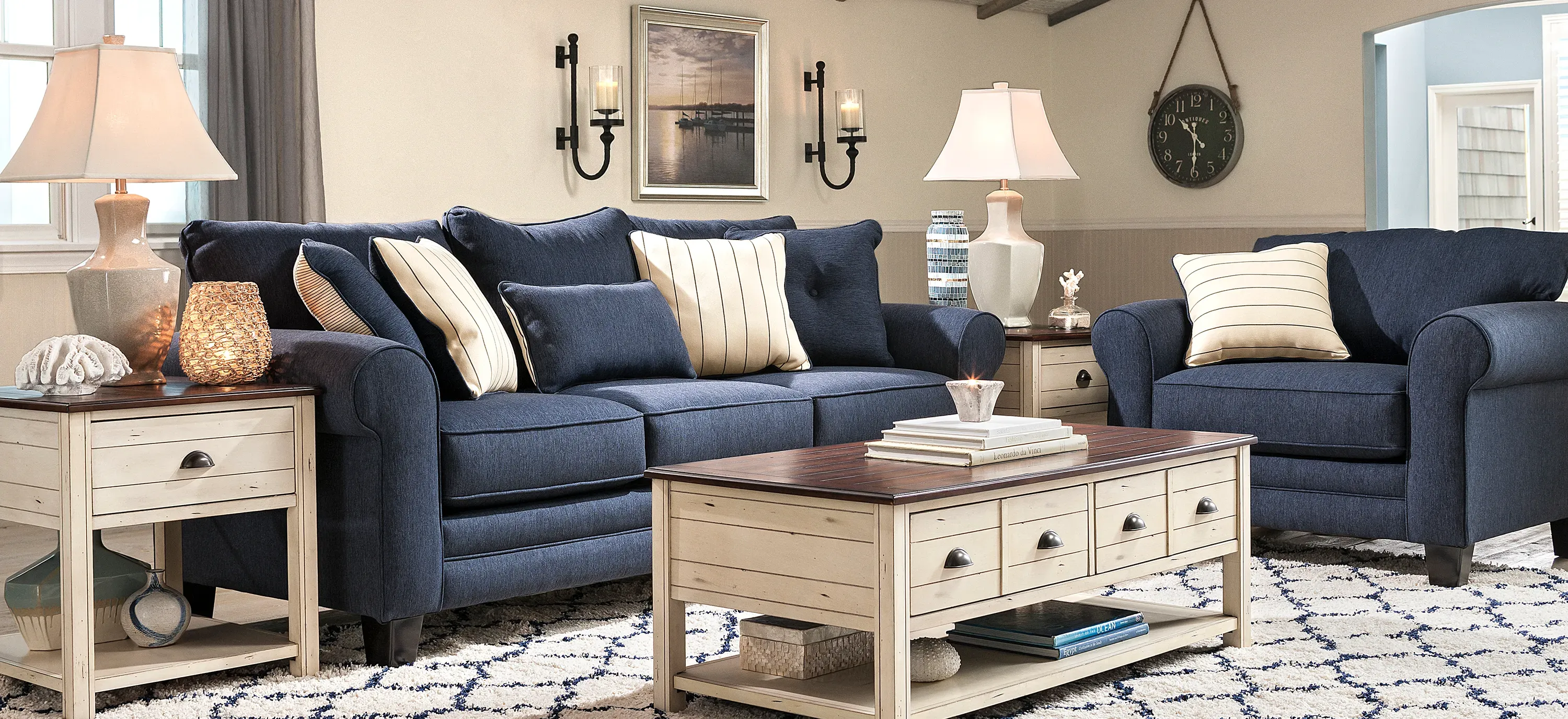 McKinley Sofa in Navy by Fusion Furniture