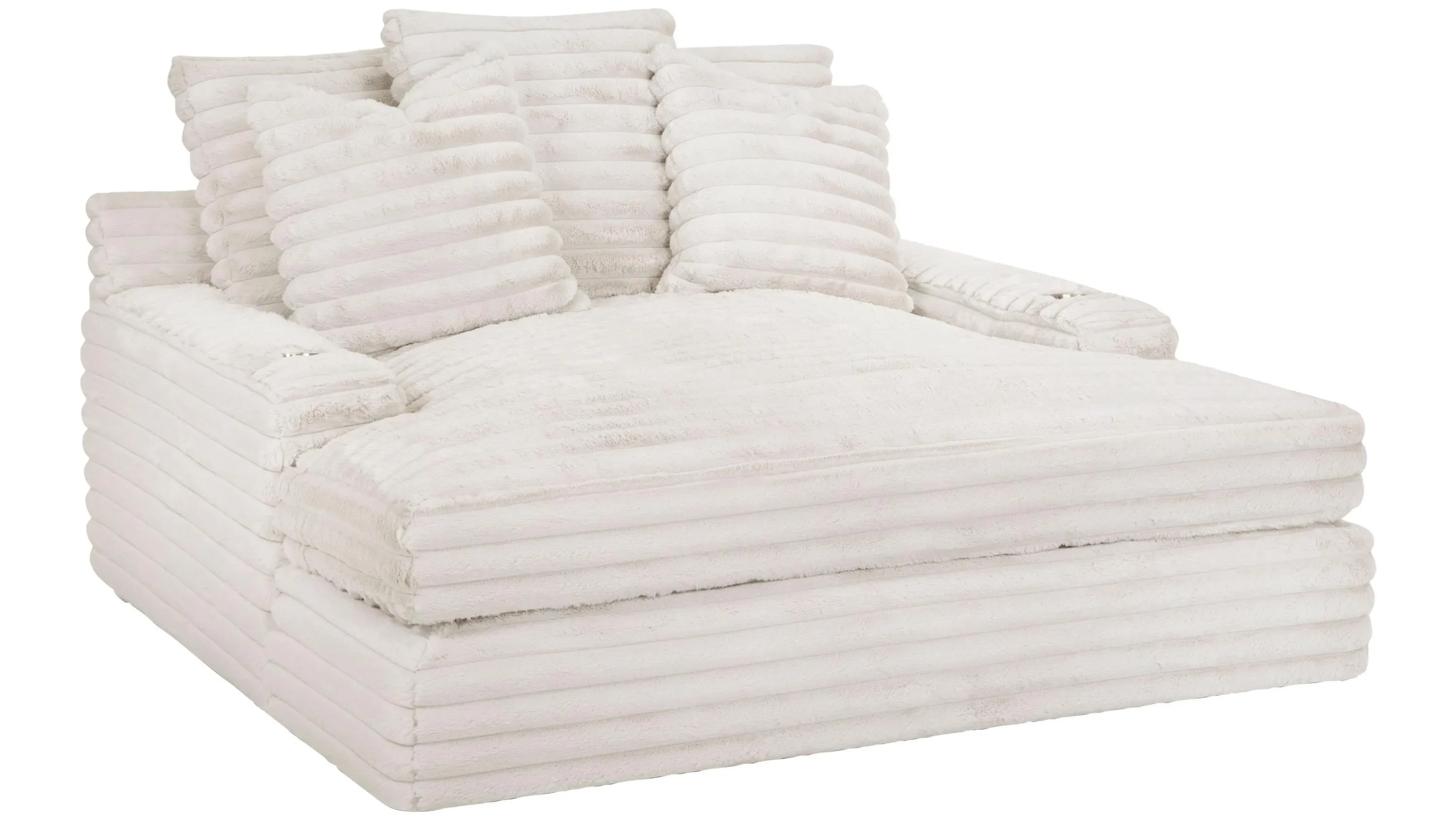 Woolly Chaise w/ Cup Holders and USB Ports