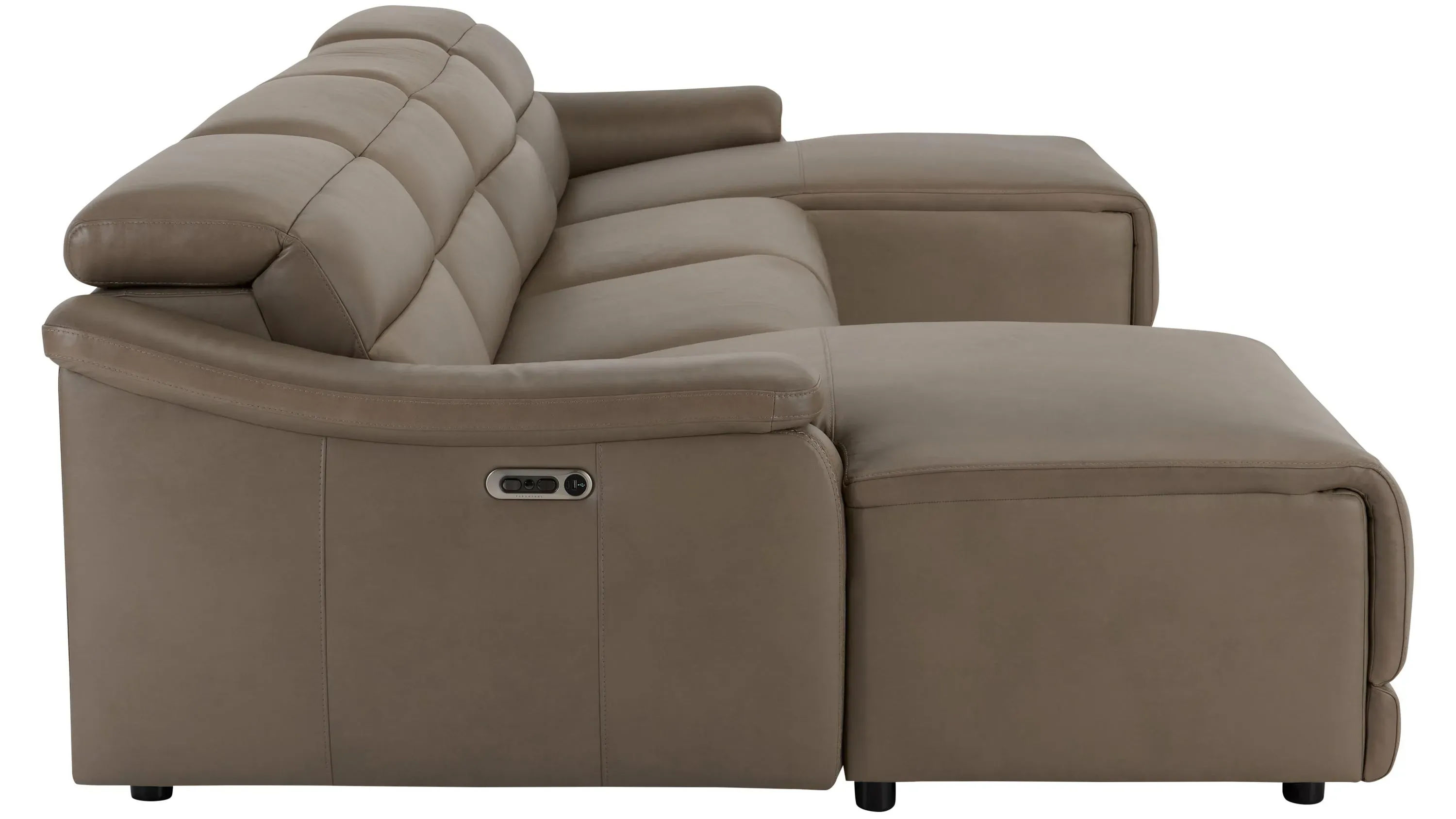 Tucker 4-pc. Triple Power Leather Sectional | Raymour & Flanigan