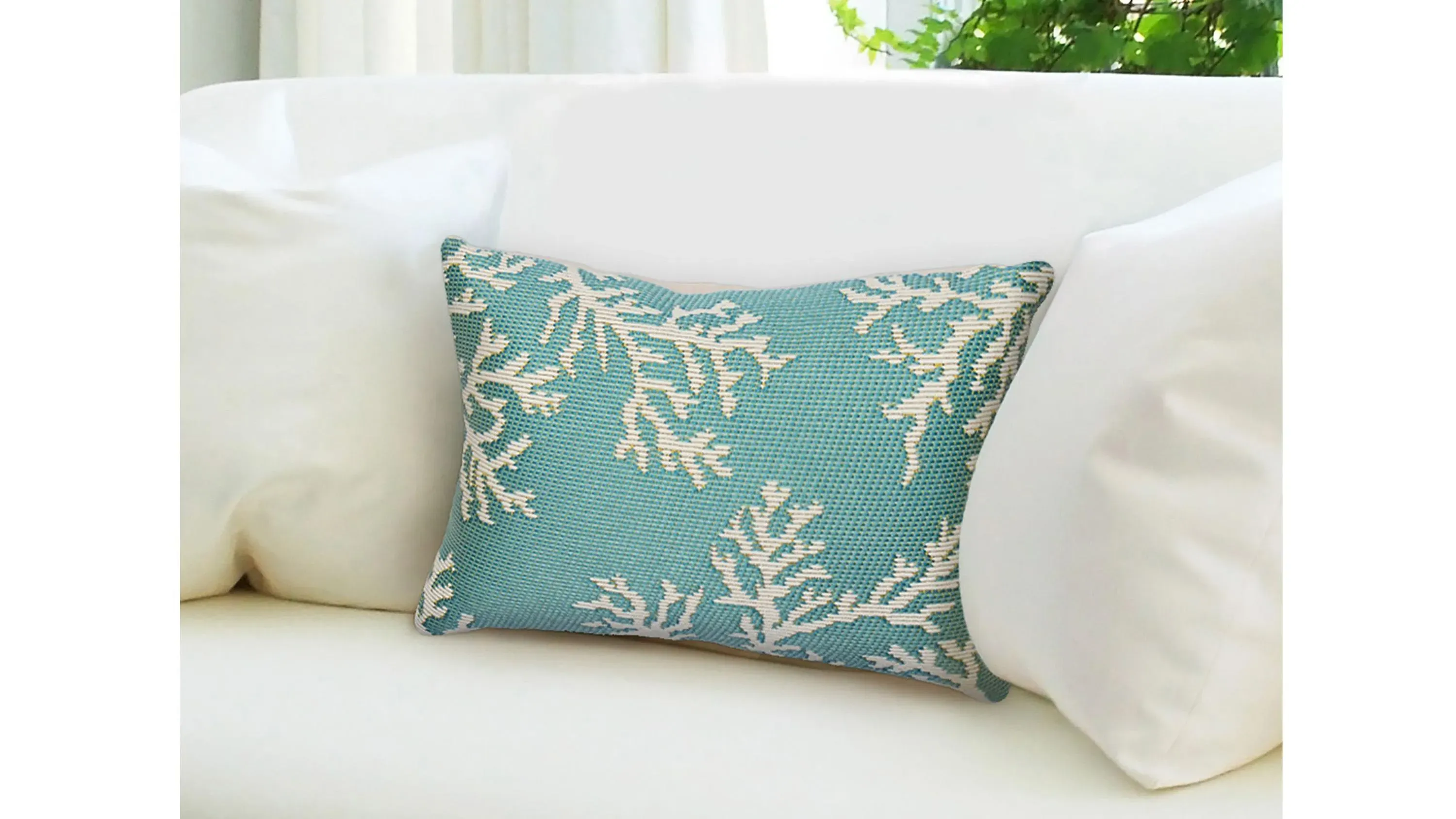 Marina Coral Edge Accent Pillow