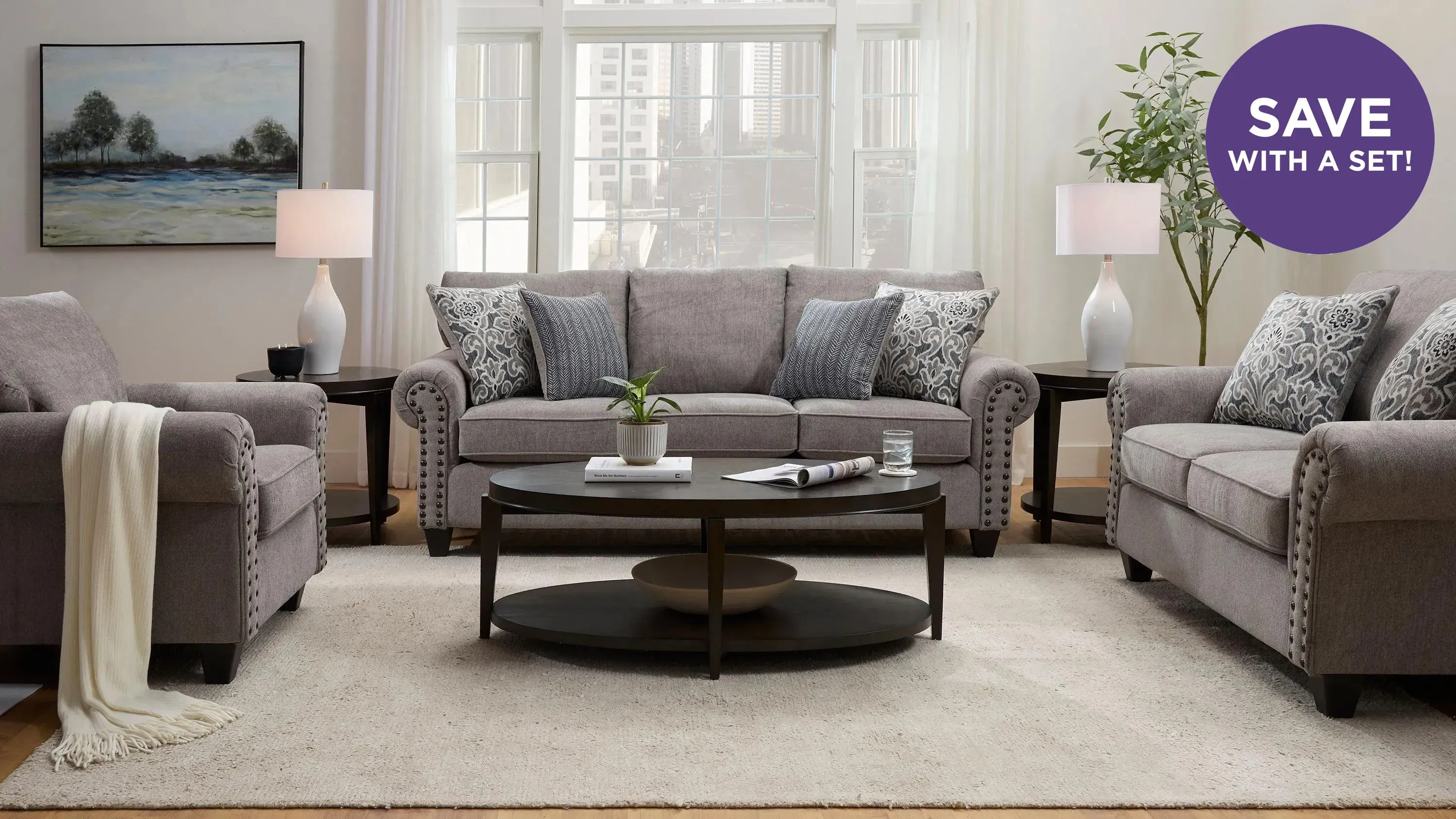 Crandall Living Room Set | Raymour & Flanigan
