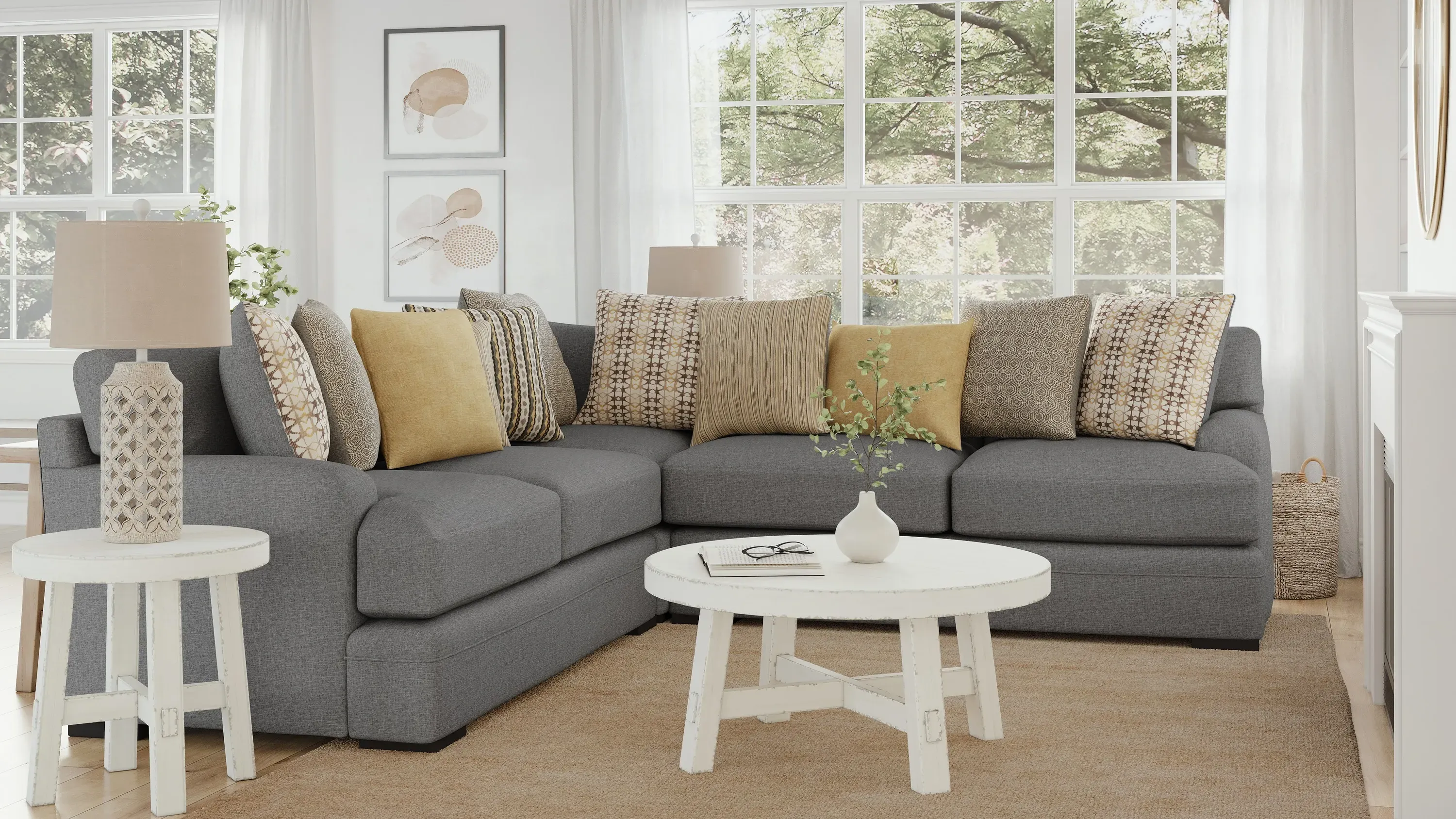 Bayside 3-pc. Microfiber Sectional| Raymour & Flanigan | Raymour
