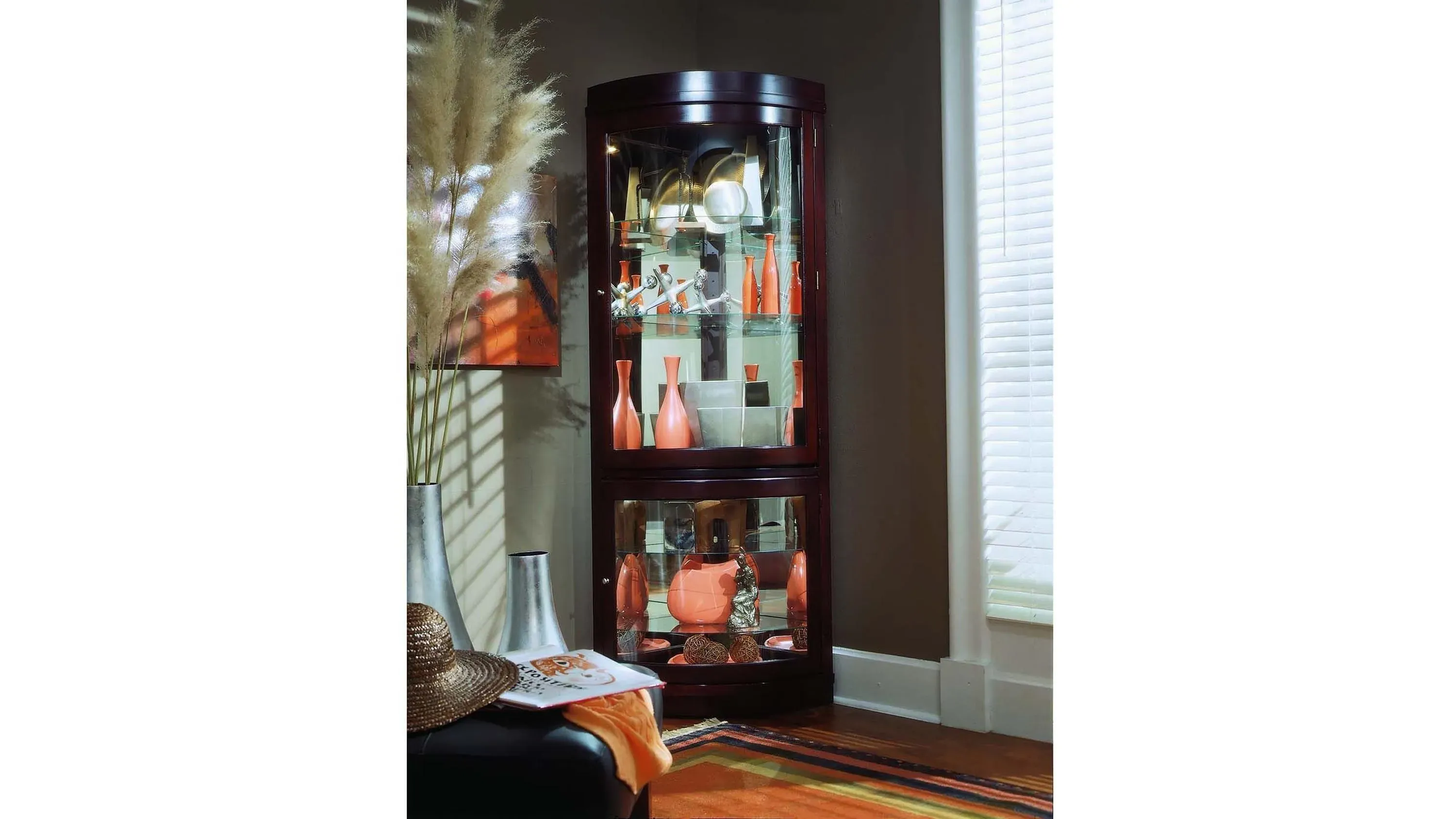 Pulaski Curved Corner Curio Cabinet