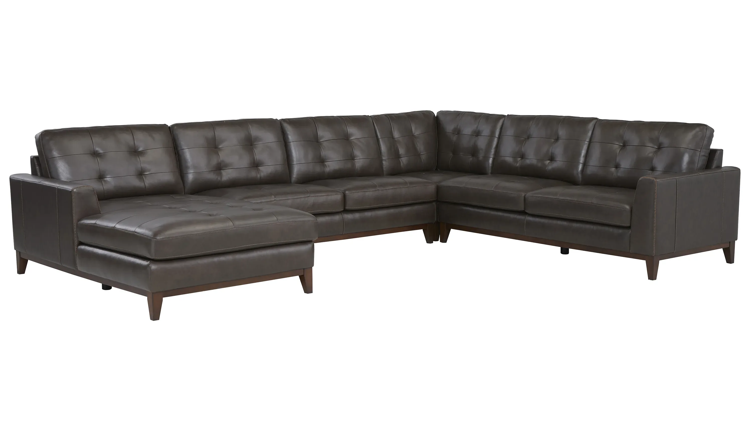 Wheaton Leather 4-pc. Sectional | Raymour & Flanigan