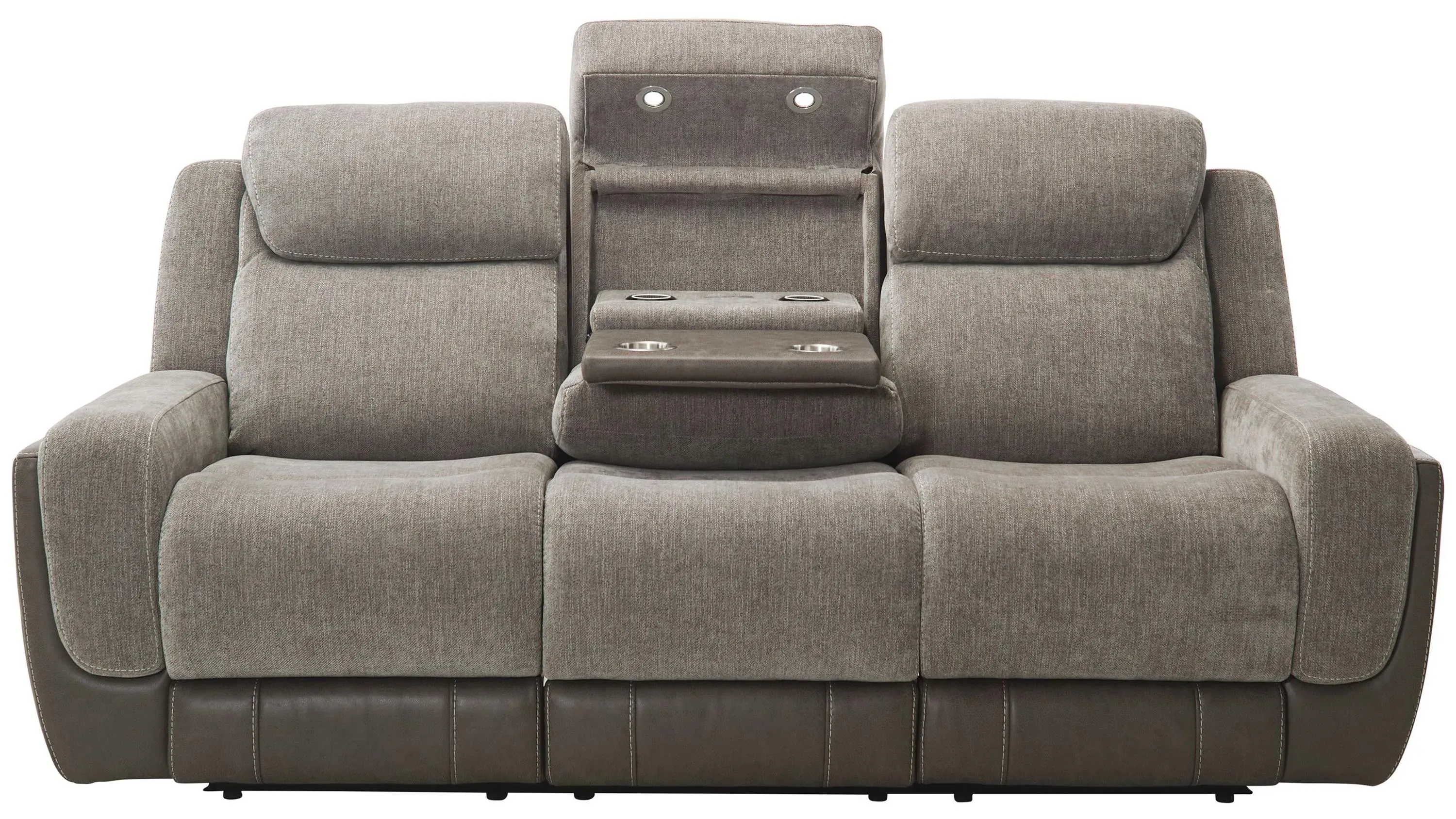 Novah Zero Gravity Power Sofa w/ Power Headrest and Drop Down Table