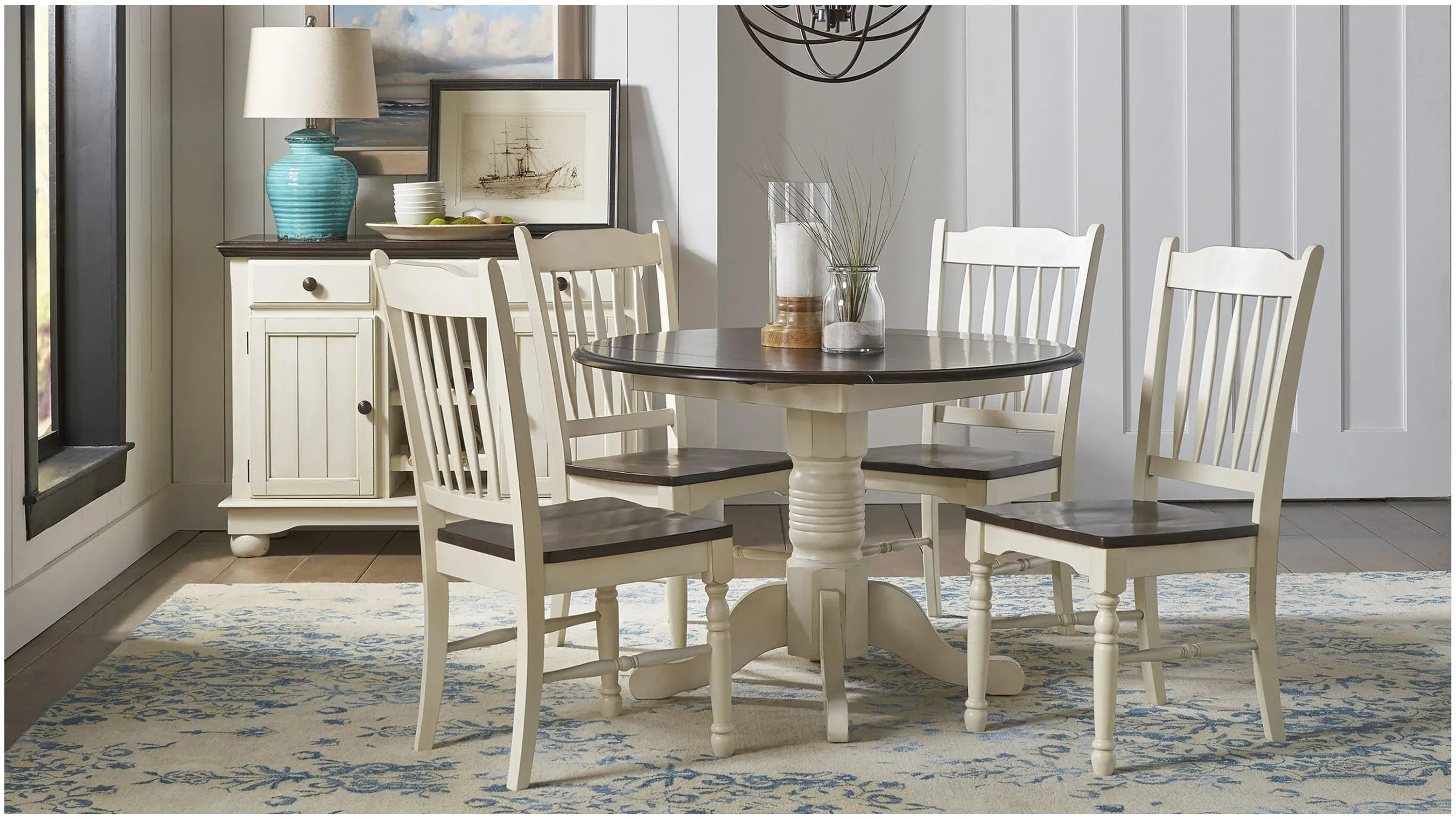 British Isles Round Double Drop-Leaf Dining Table