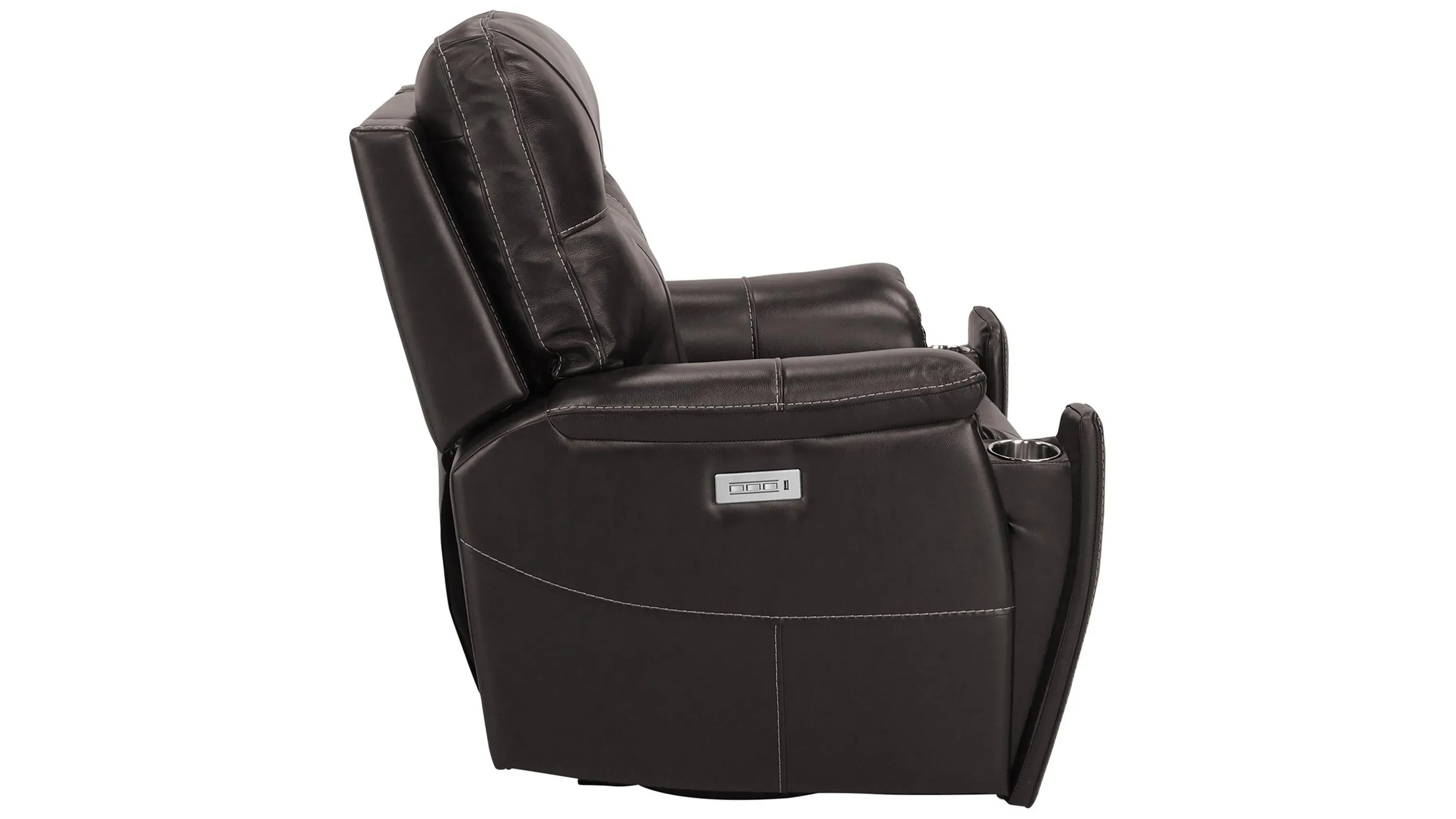 Barnett Leather Layflat Power Recliner w/ Power Headrest and