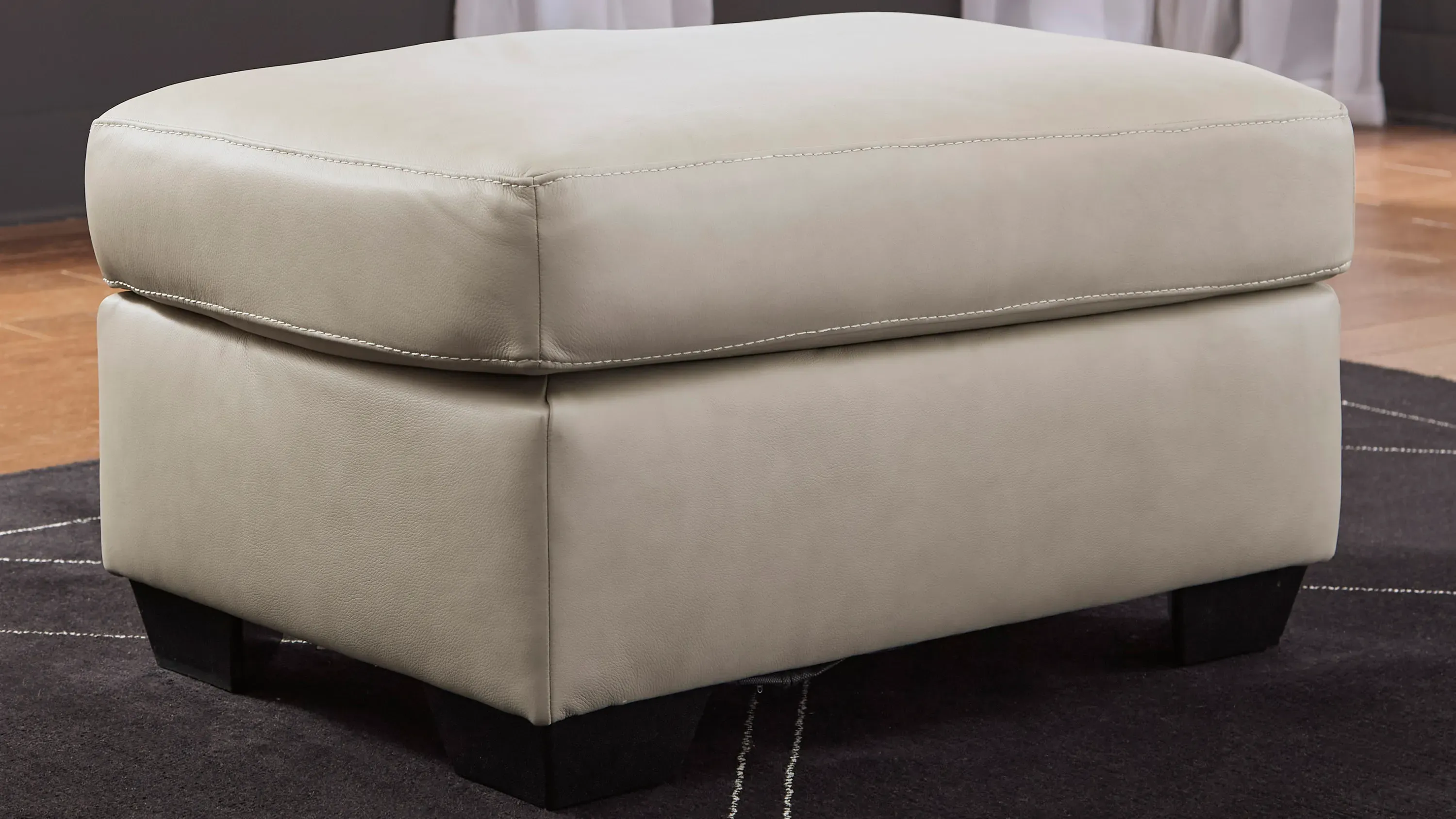 Arvell Leather Ottoman | Raymour & Flanigan