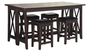 Carmina Counter Height Drop Leaf Table with 4 stools  Product_Image_Carousel