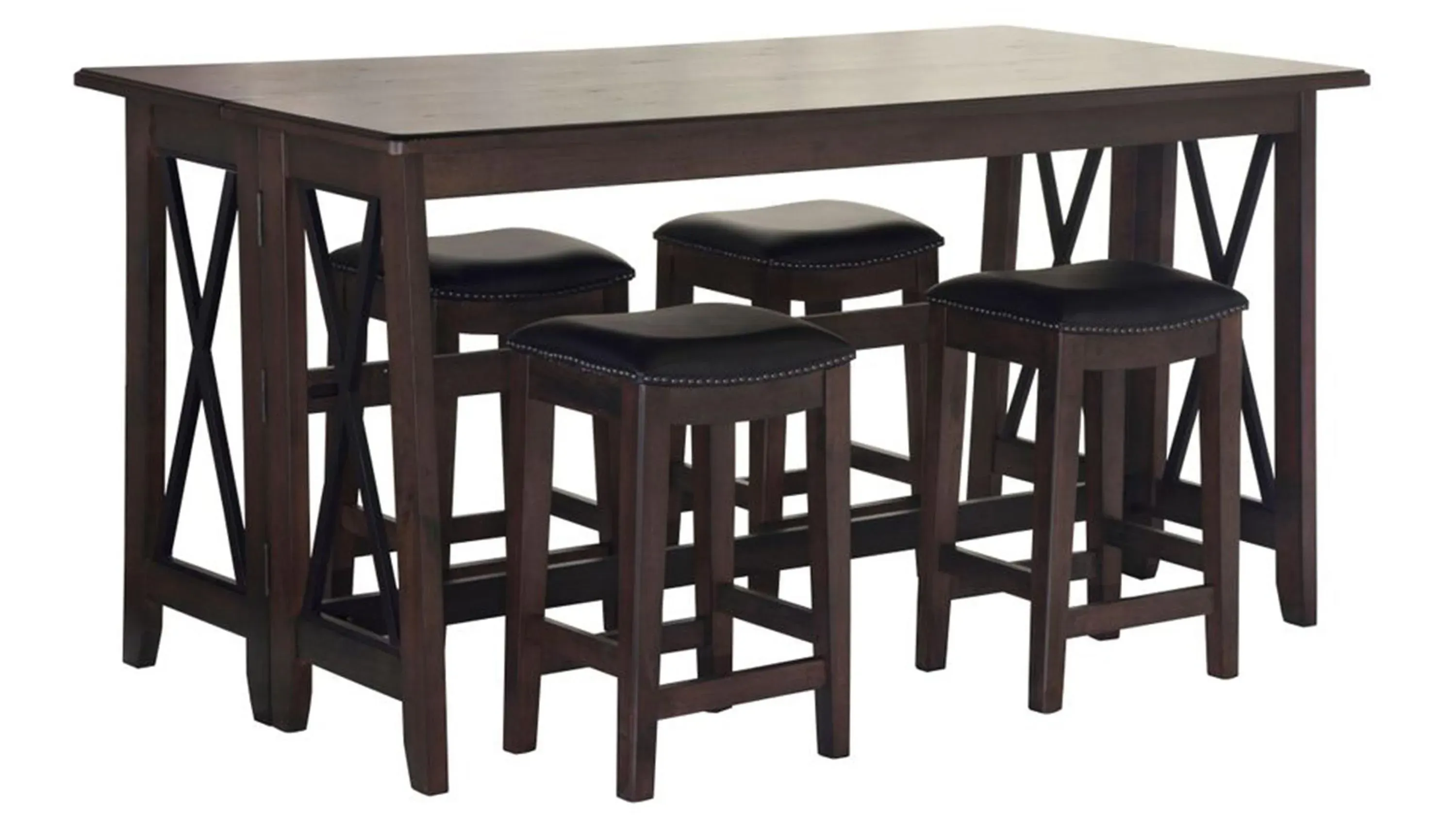 Carmina Counter Height Drop Leaf Table with 4 stools  Product_Image_Carousel