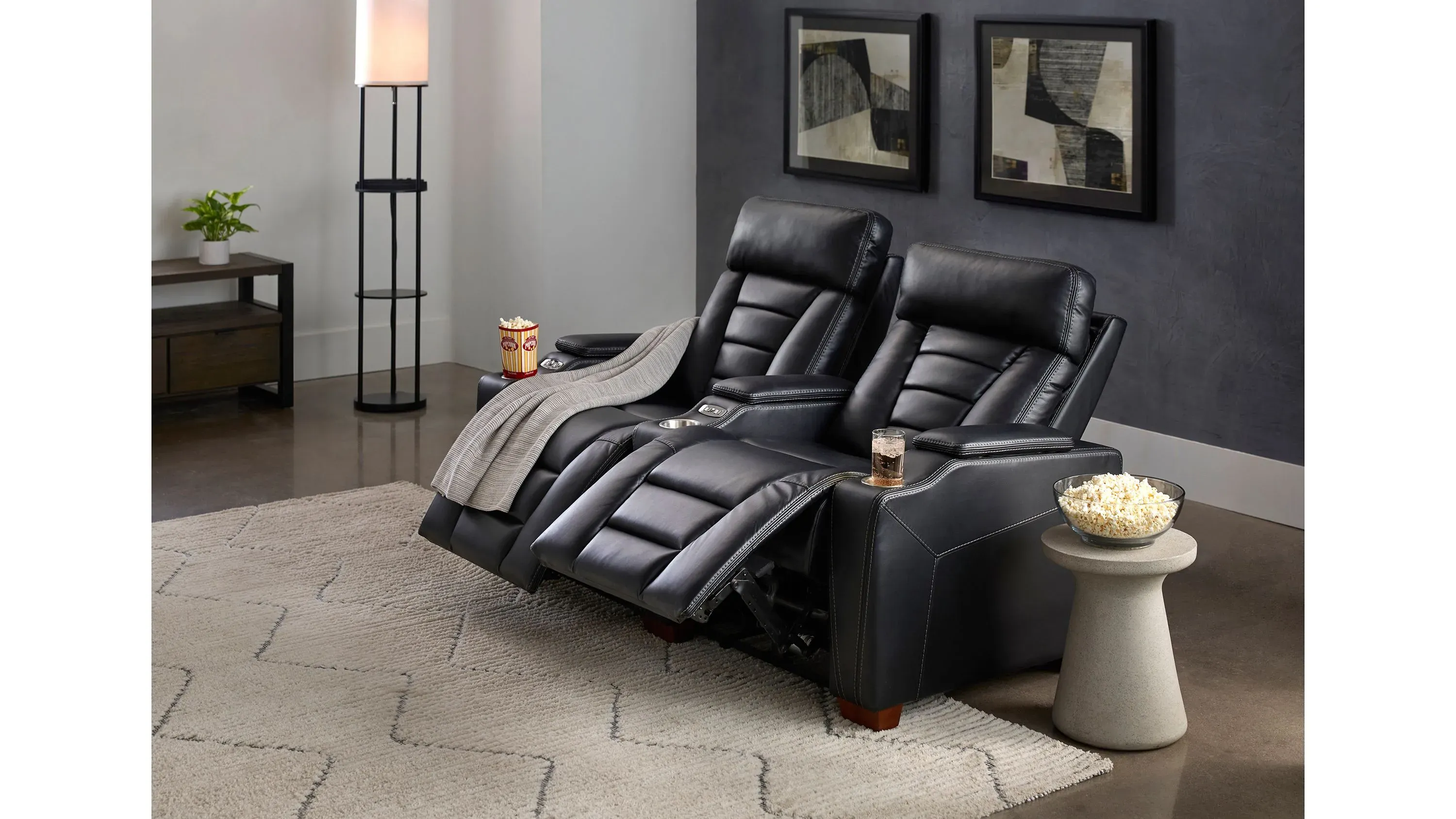 Edison Power Home Theater Recliner w/ Storage Raymour Flanigan