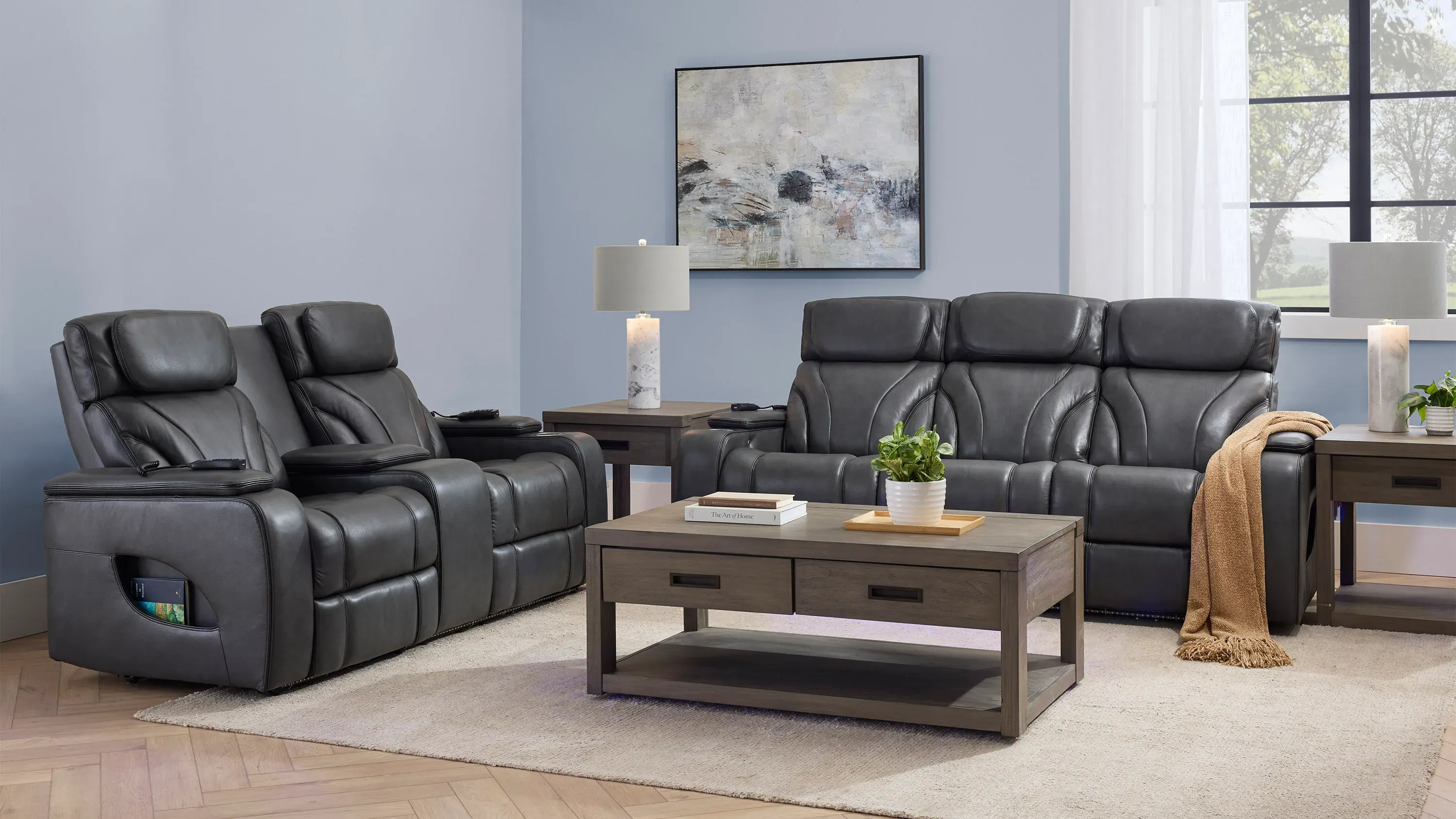 Starlight Raymour And Flanigan Reclining Sofa And Loveseat