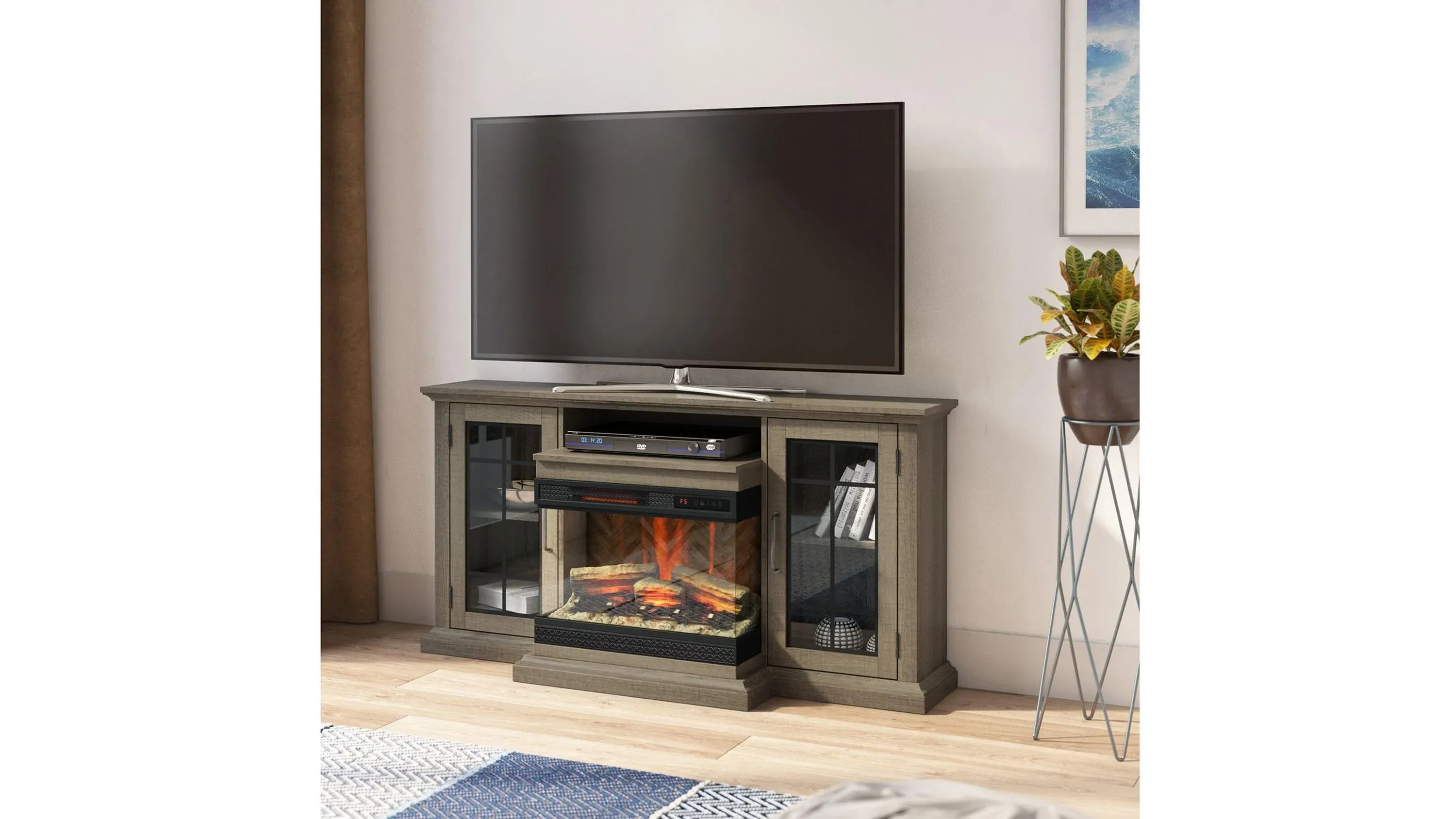 Panor TV Console with Panorama Electric Fireplace