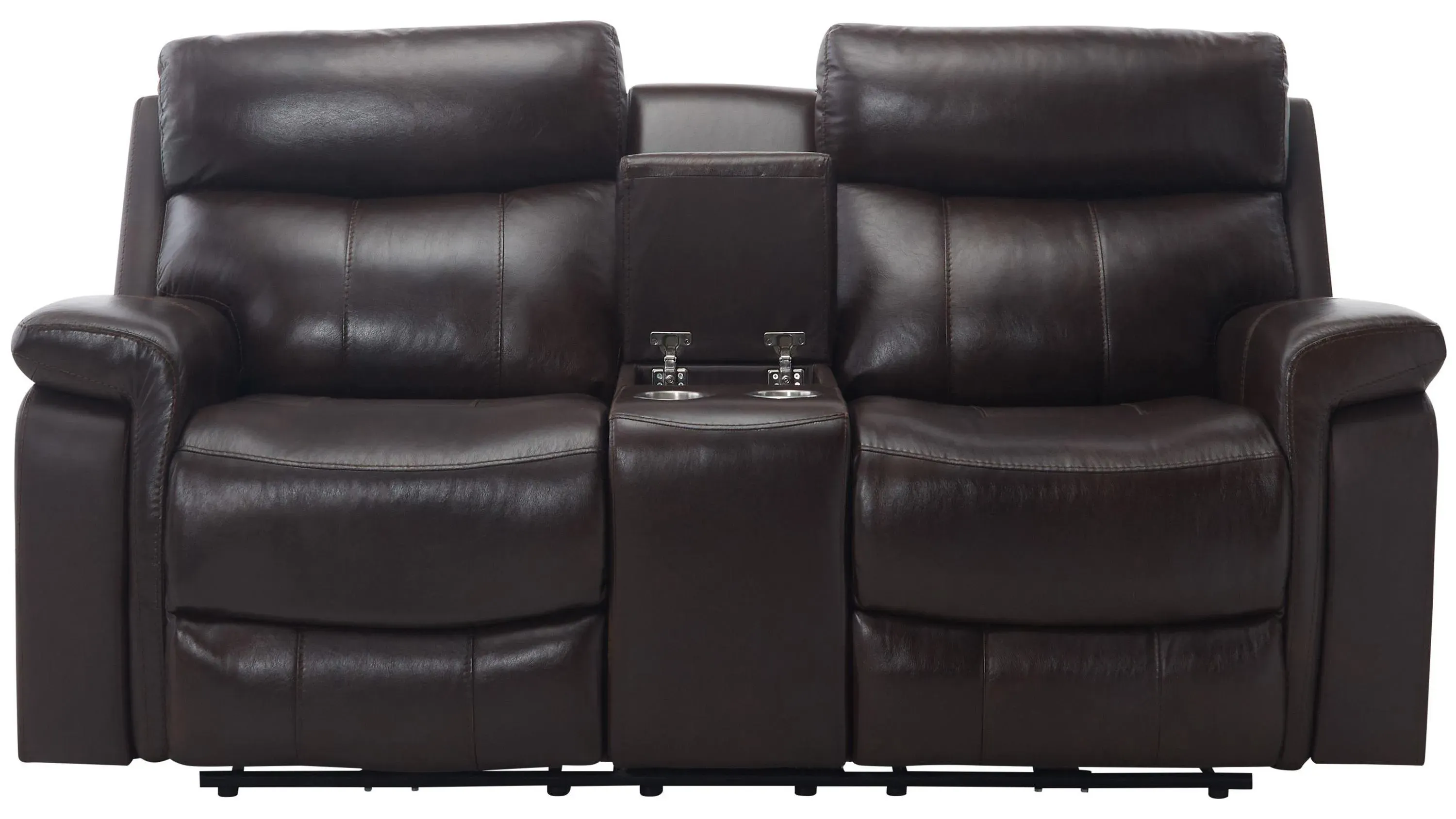Xander Leather Power Console Loveseat | Raymour & Flanigan
