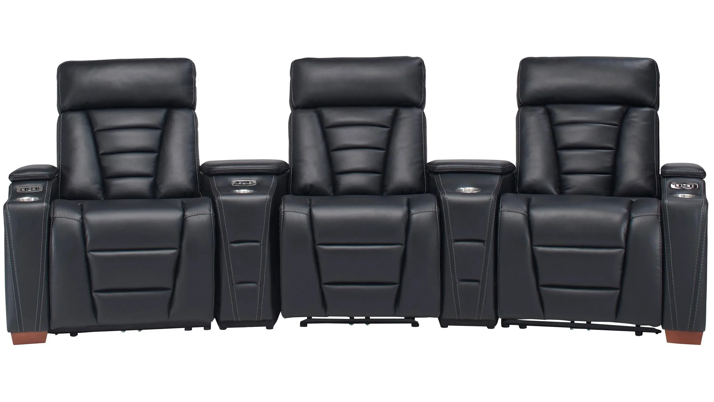 Edison 3 pc. Curved Power Home Theater Sectional Raymour Flanigan