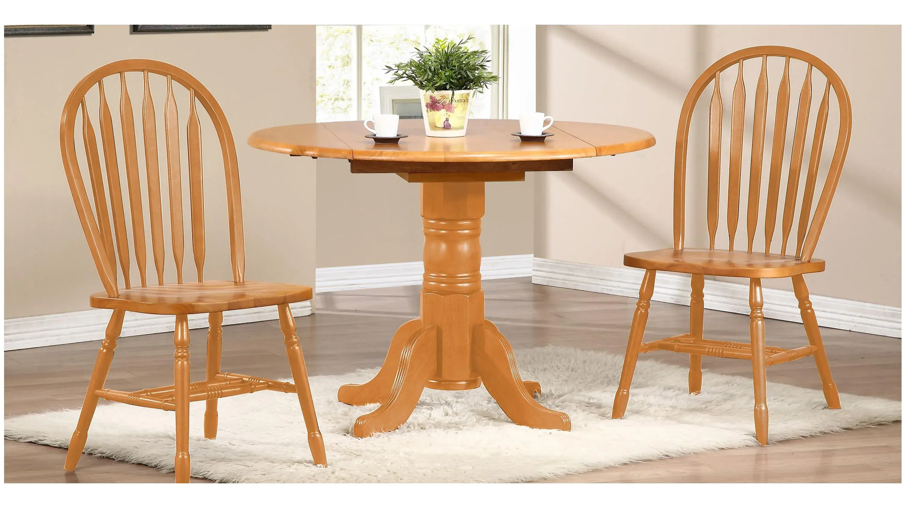 Selections Round Drop Leaf Dining Table - Thumbnail 2