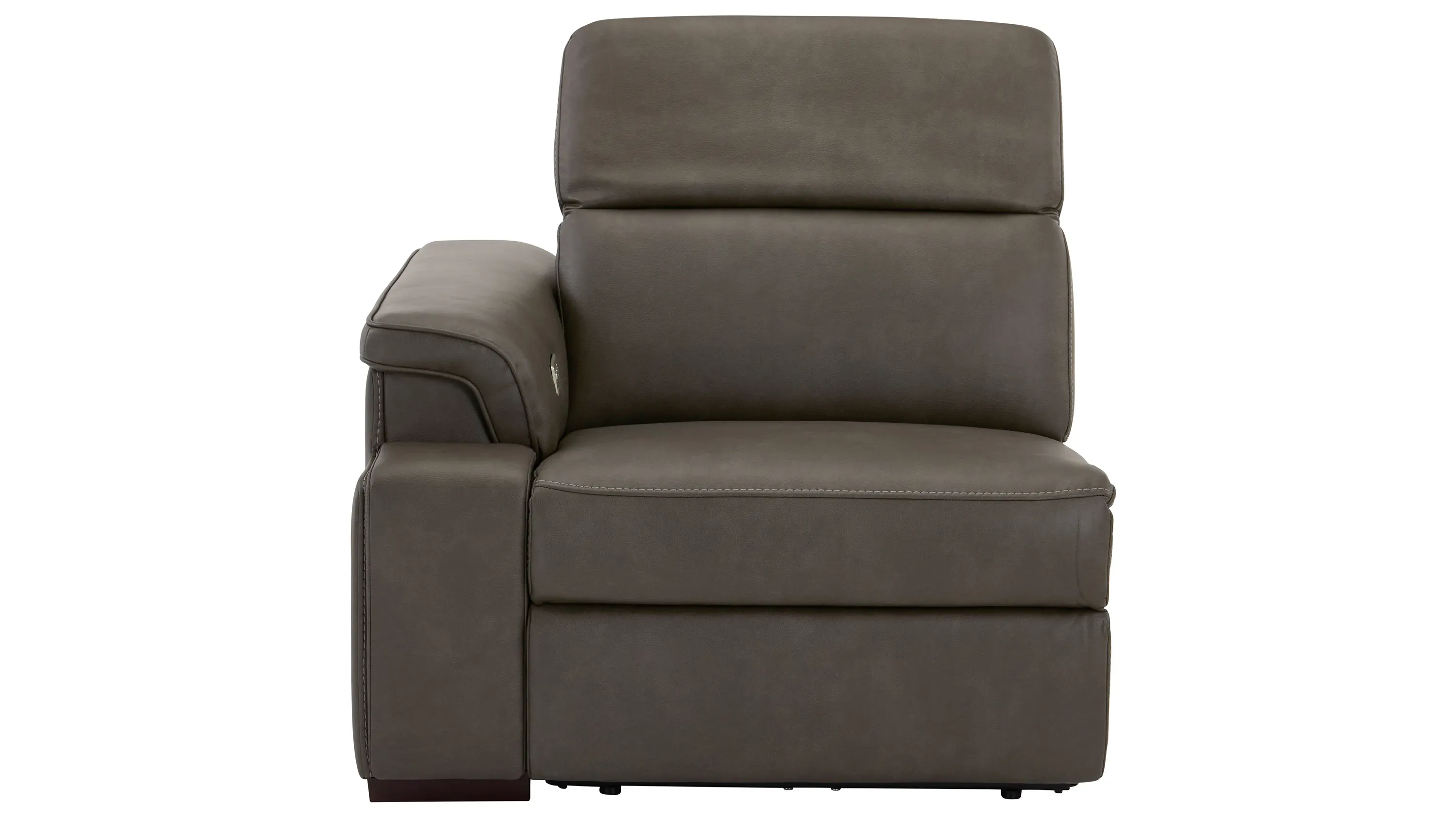 レオン Orion Left Arm Facing Dual Power Recliner w/ Speaker Headrest