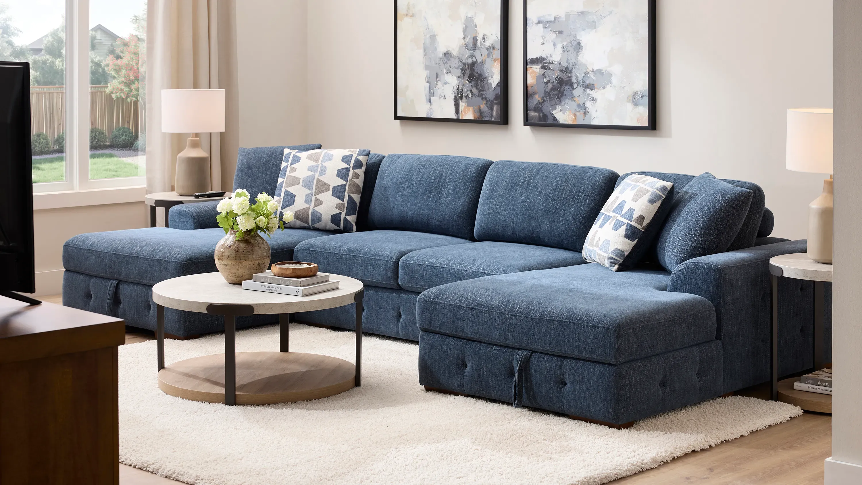 Dolman Right Arm Facing Chaise with Storage | Raymour & Flanigan