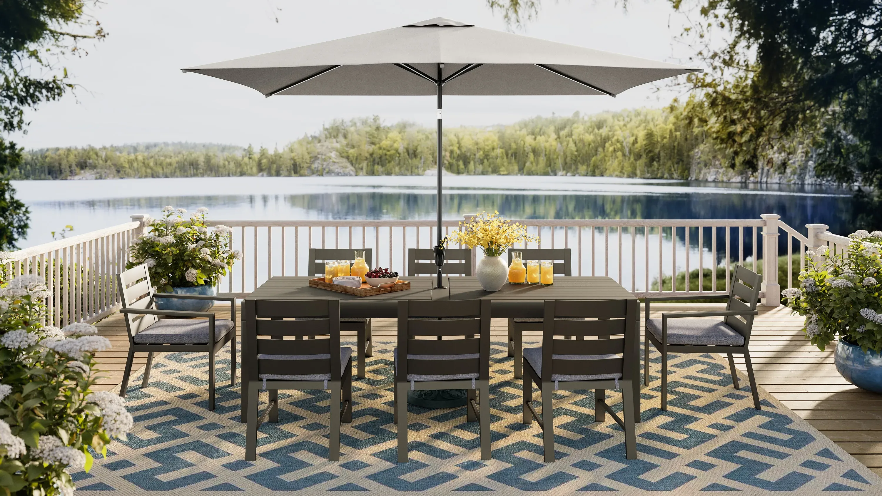 decorative outdoor patio umbrellas The Montague Umbrella Complete your vision for the ideal outdoor entertainment or lounging space with this market umbrella Luxury Patio Umbrellas for Home
