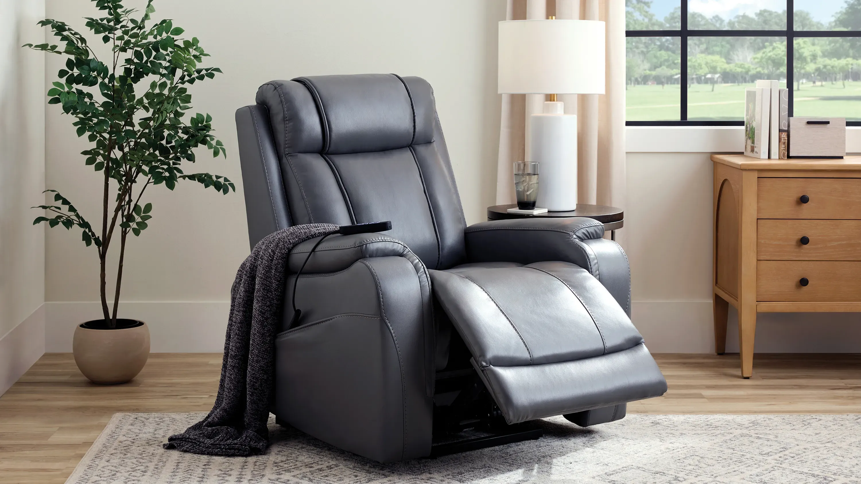 Leland Power Lift Recliner | Raymour & Flanigan