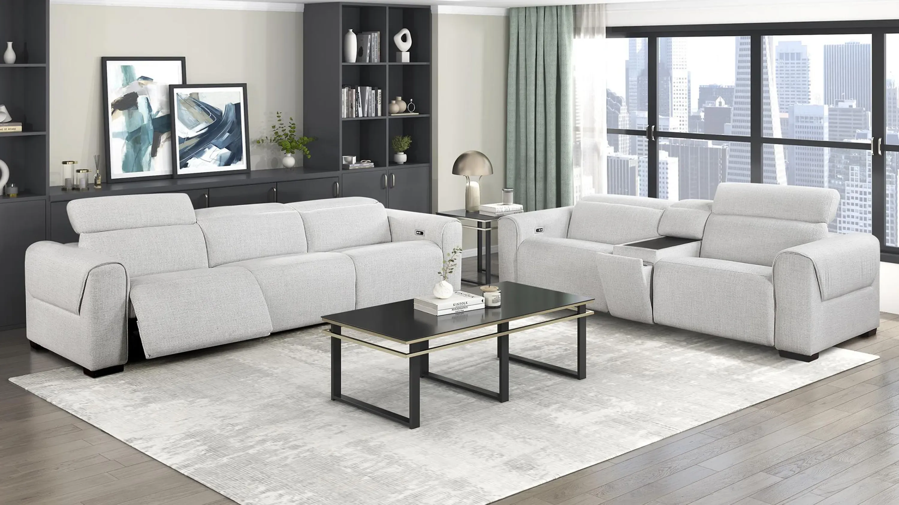 SERENIUX BlancNeige セット Zennia Reclining Sofa | Raymour & Flanigan
