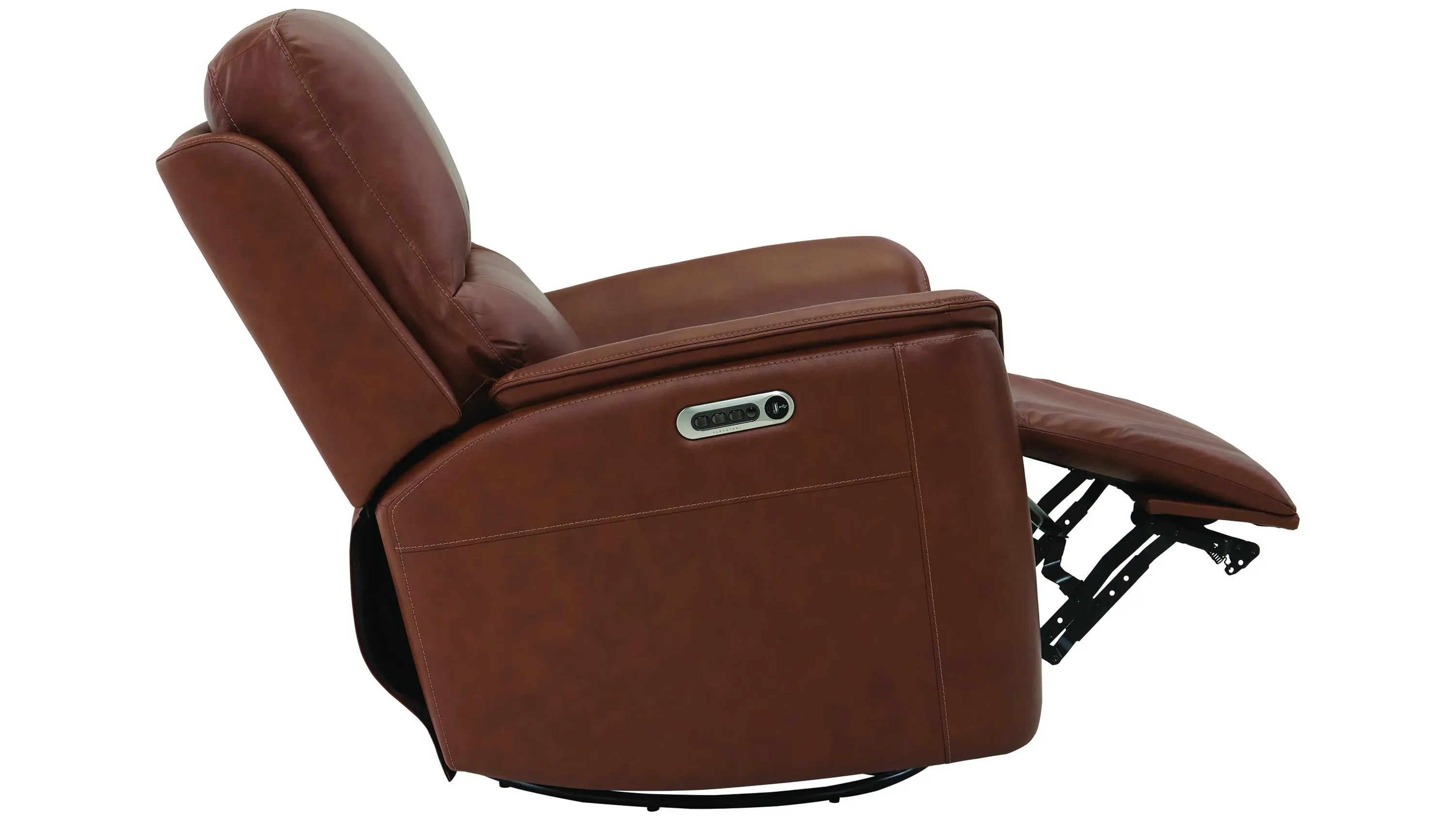 Henrick Triple Power Leather Swivel Glider Recliner | Raymour