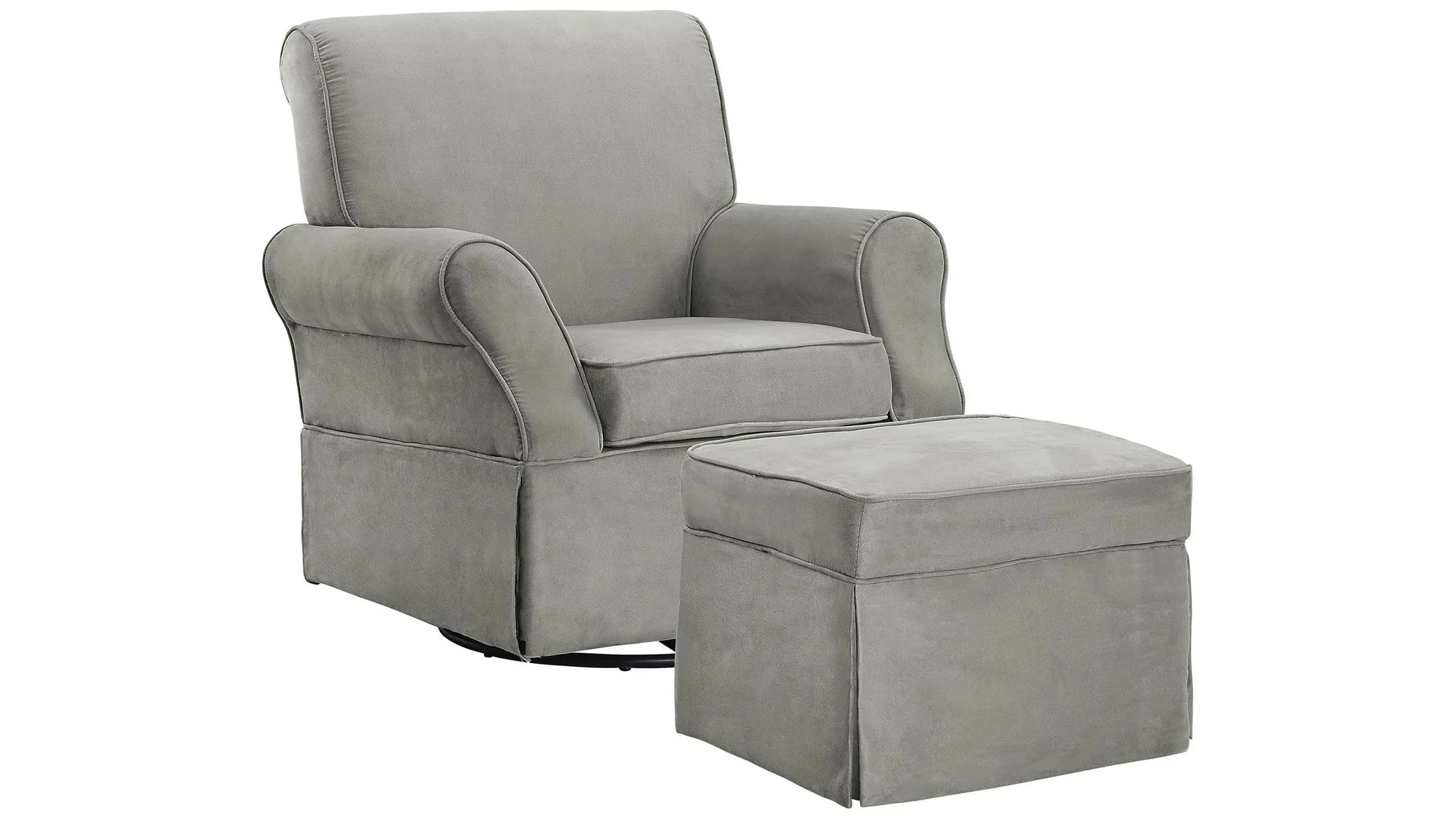 Baby relax evan swivel glider and ottoman gray discount