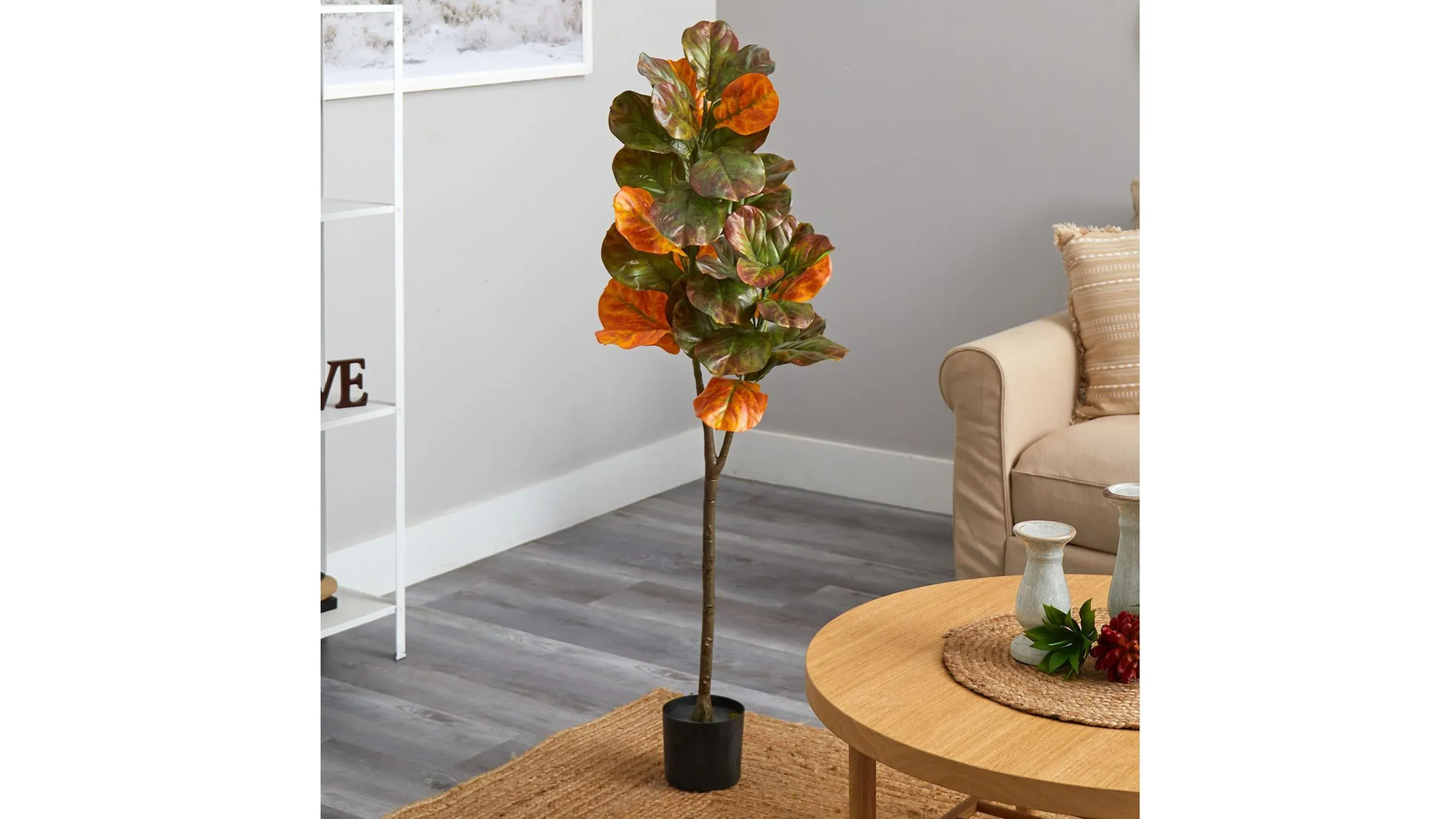 Fall foliage 4.5ft Fiddle Leaf Tree | Raymour & Flanigan