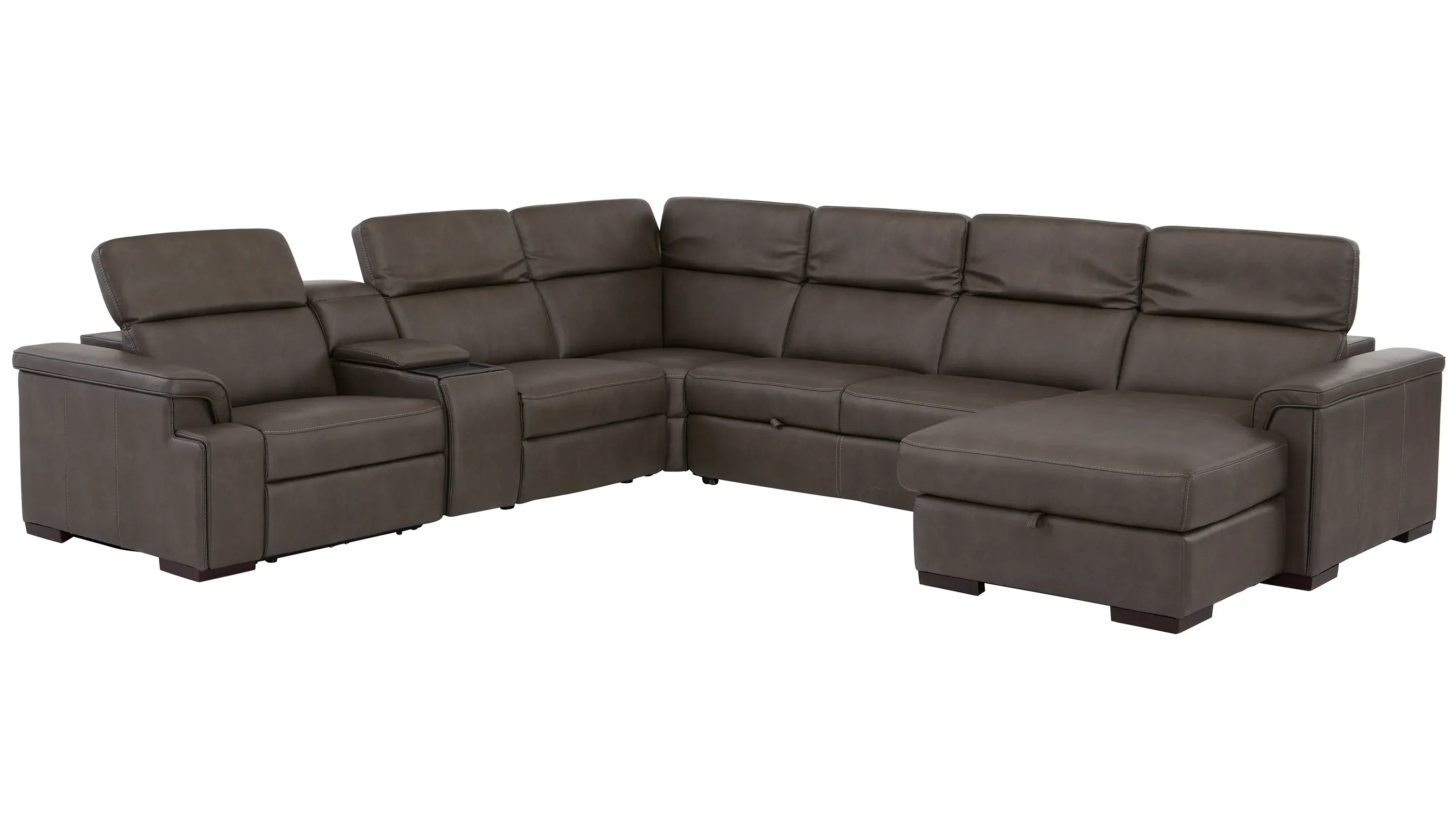 Orion 6-pc. Dual Power Media Sectional w/ Speaker Headrest