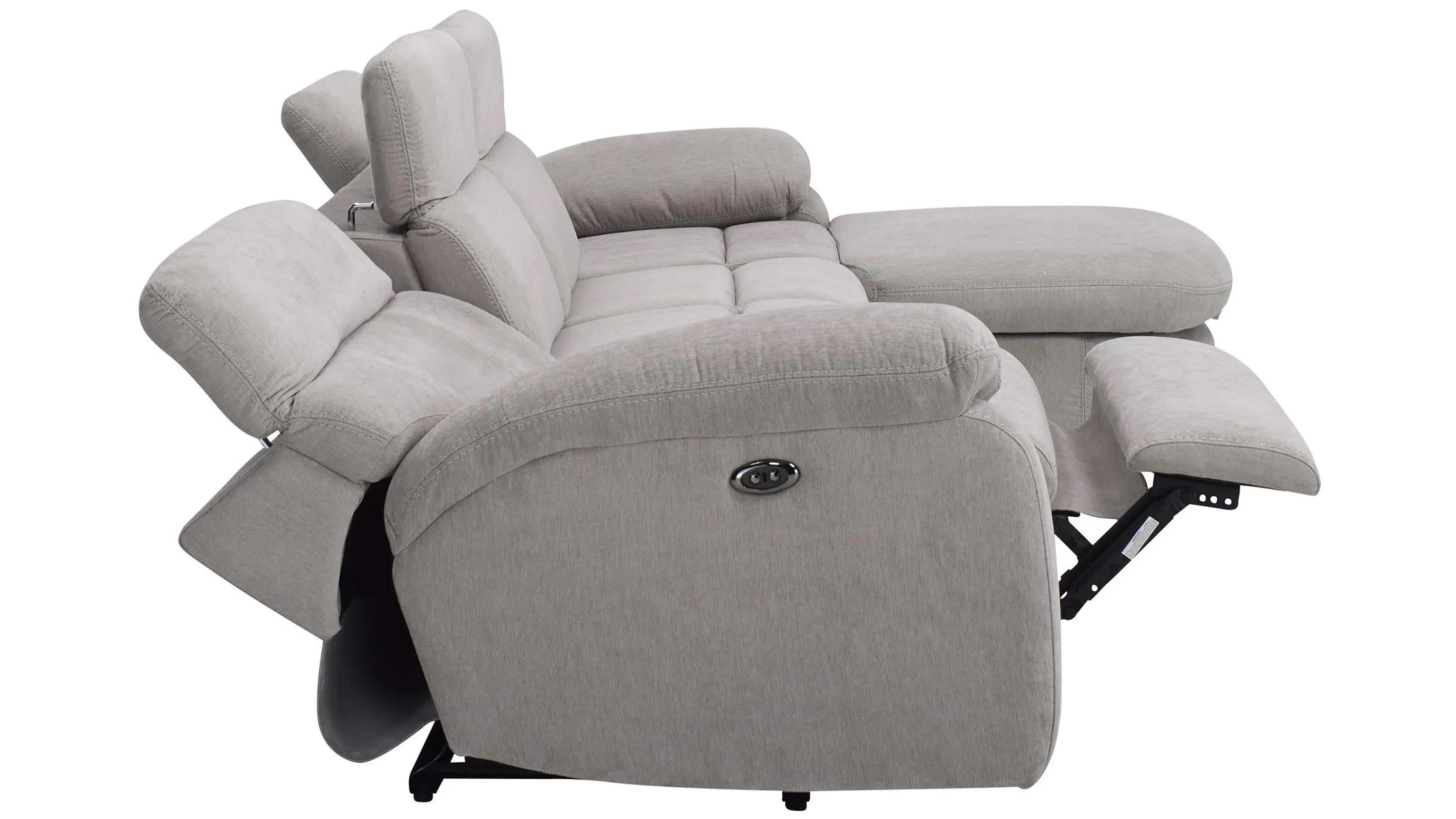 Enbright Microfiber 3-pc. Power-Reclining Sectional w/ Pop-Up