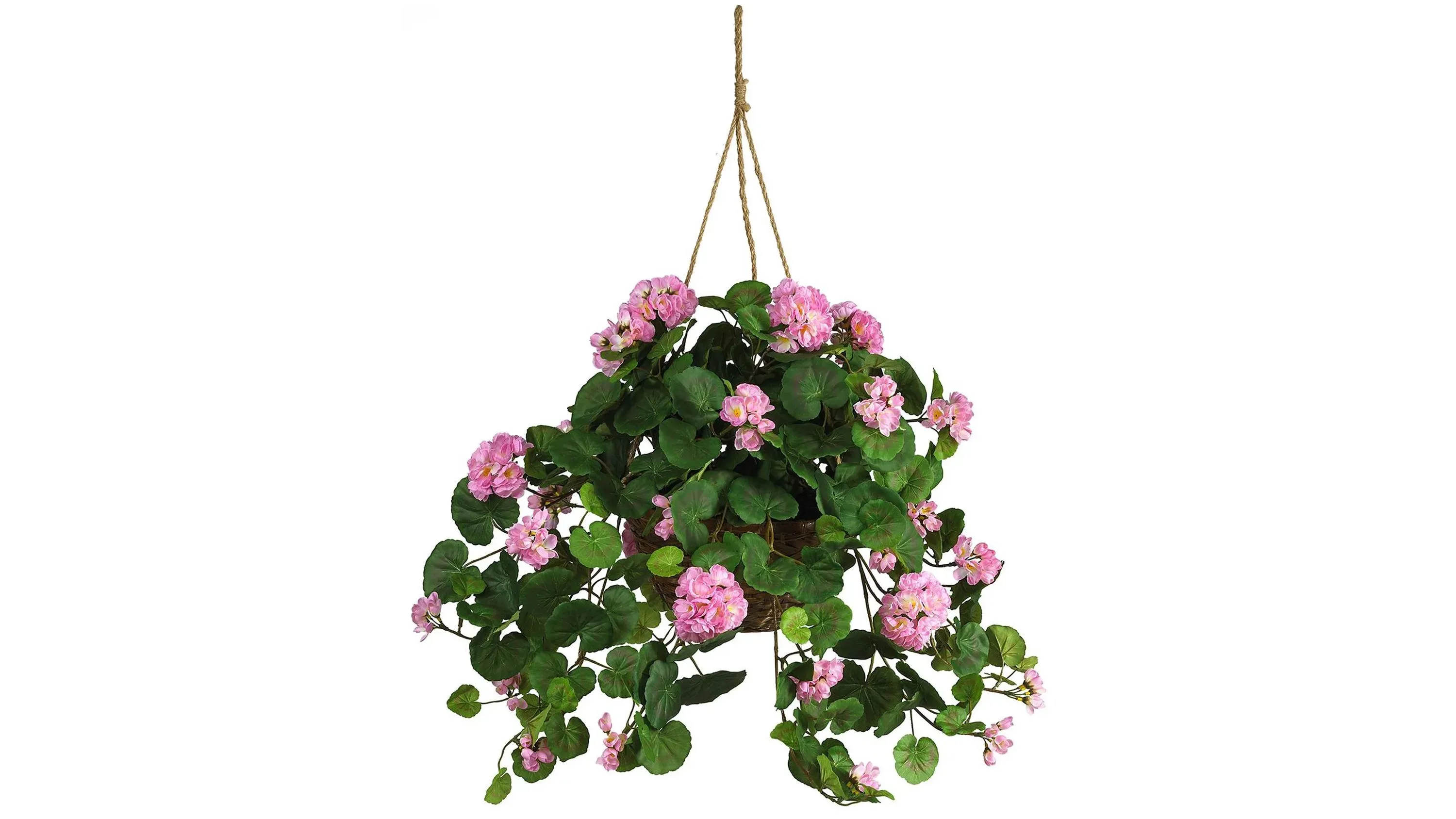 Geranium Hanging Basket Silk Plant | Raymour & Flanigan | Raymour & Flanigan