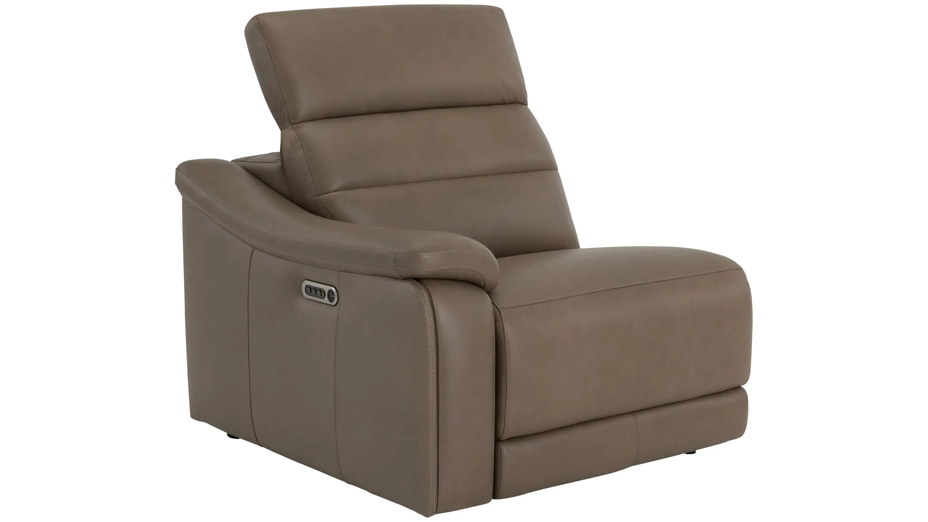 Tucker Left Arm Facing Triple Power Leather Recliner | Raymour