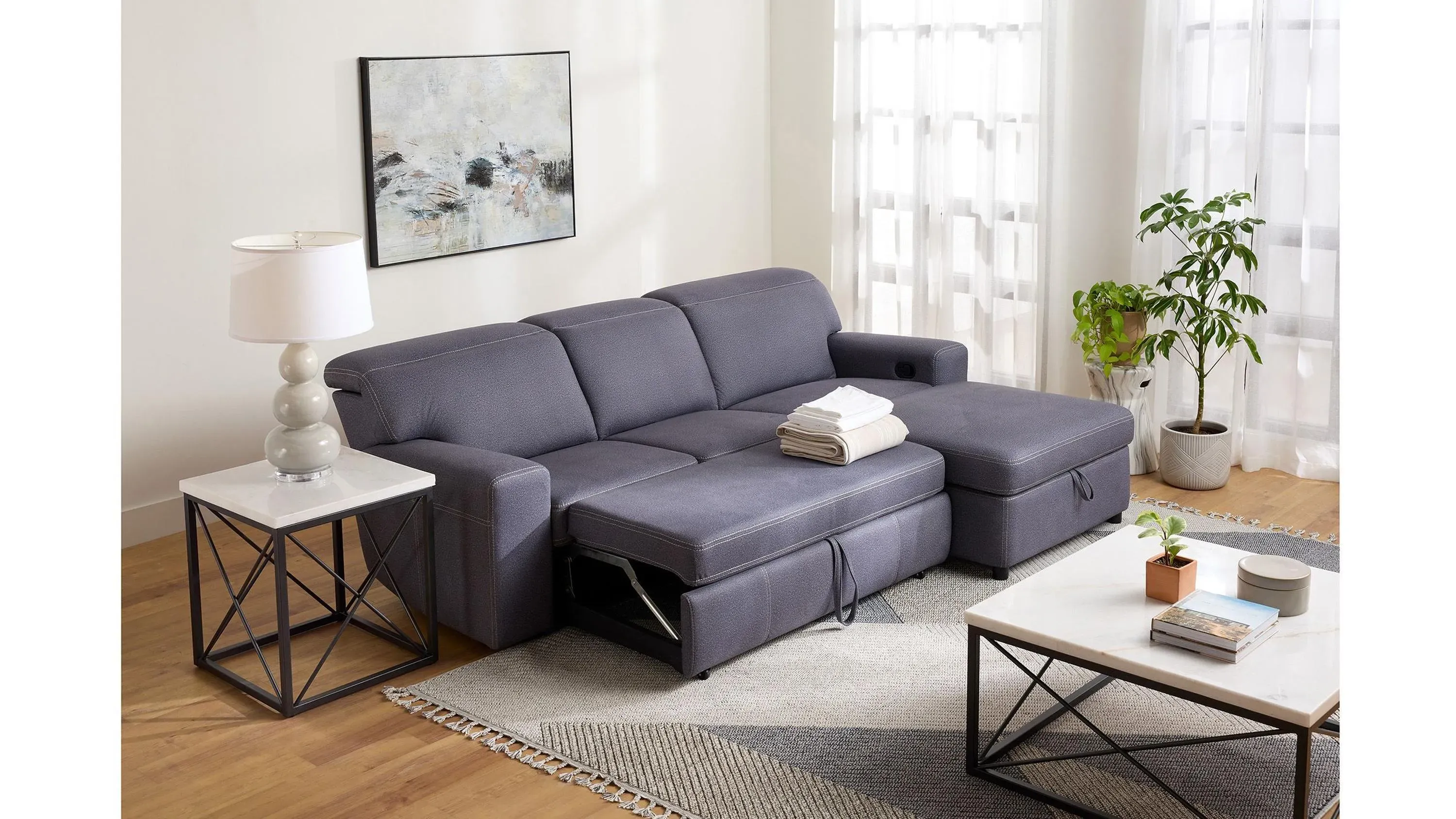 Aspen 2-pc. Right Arm Facing Sofa Chaise w/ Pop-Up Sleeper and