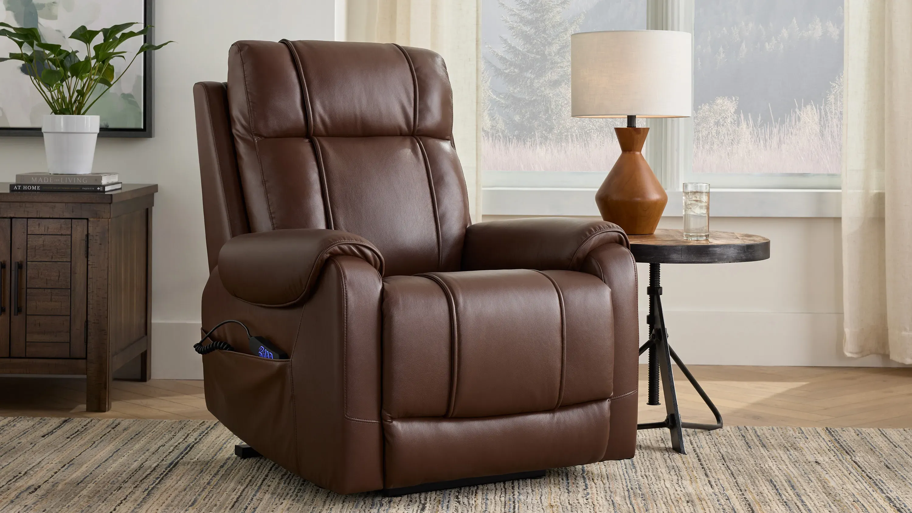 Hickory Power Lift Recliner w/ Power Headrest | Raymour & Flanigan